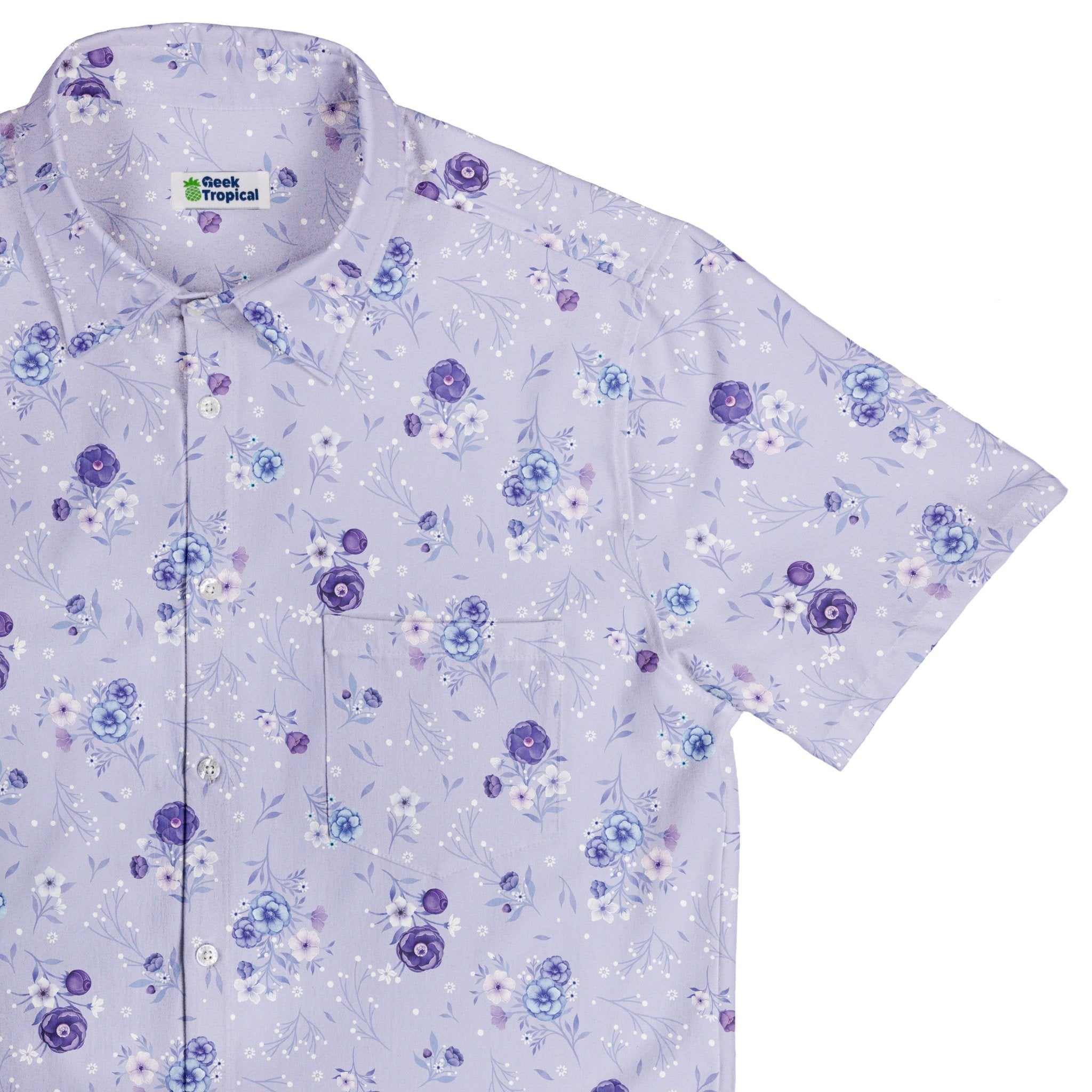 Periwinkle Rose Garden Button Up Shirt 1