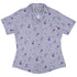 Periwinkle Rose Garden Curvy Button Up Shirt womens front