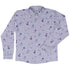 Periwinkle Rose Garden Long Sleeve Button Up Shirt front