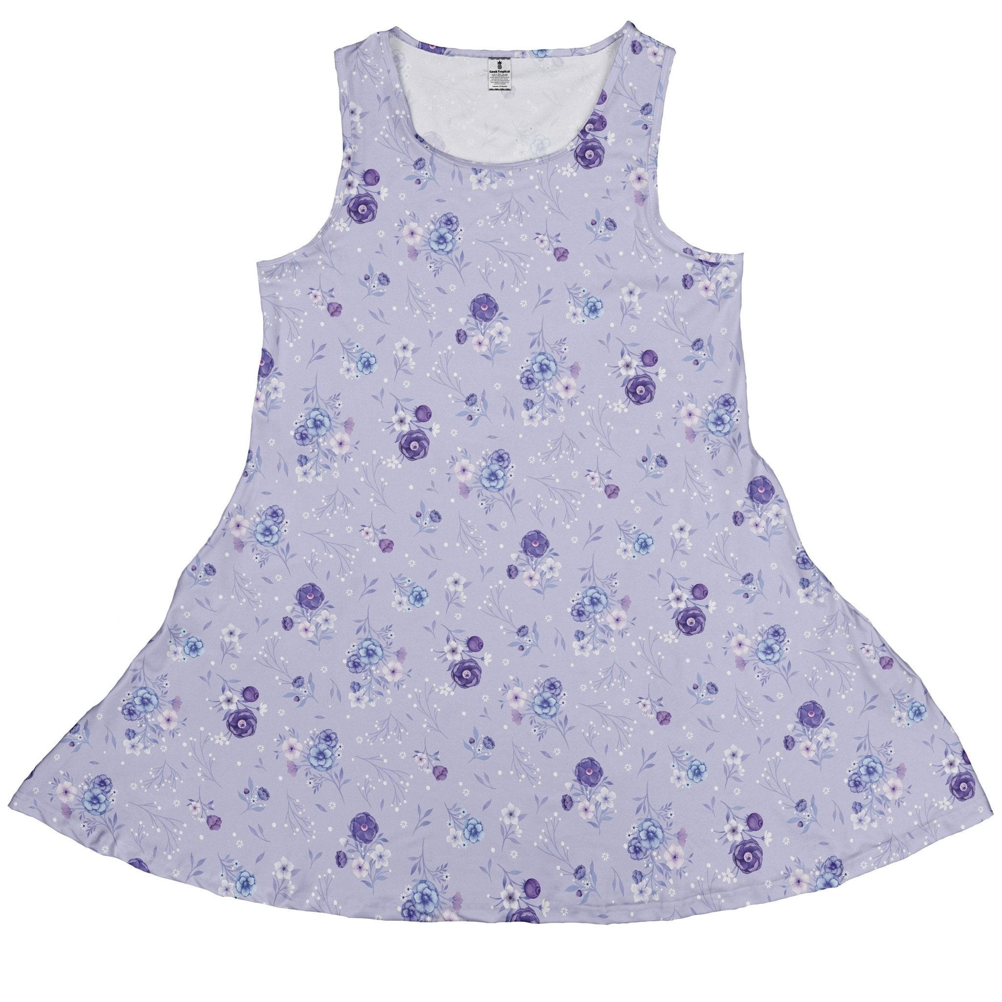 Periwinkle Rose Garden Sleeveless Dress 1