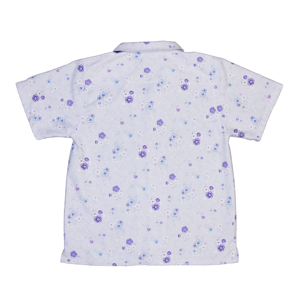 Periwinkle Rose Garden Youth Hawaiian Shirt Back