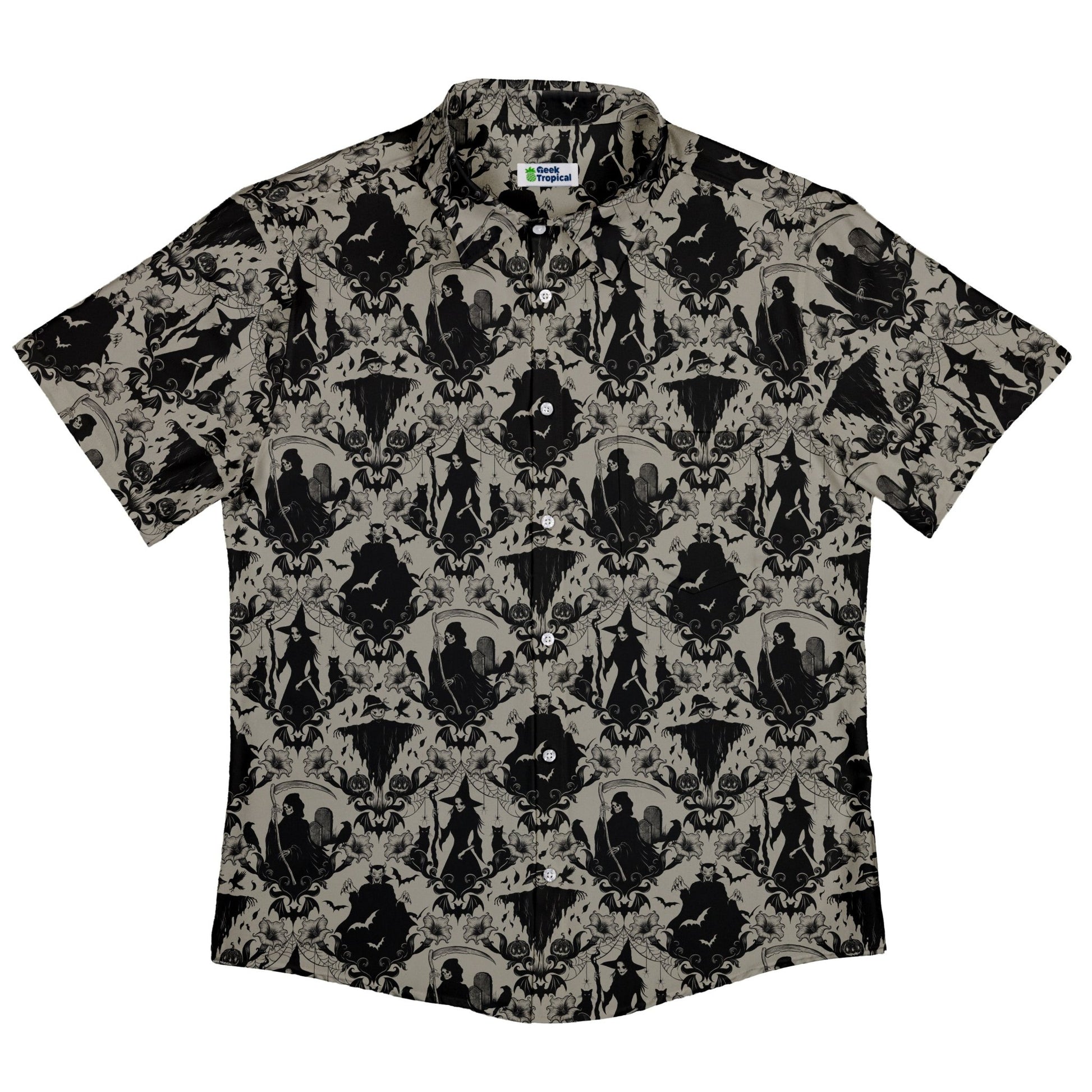 Phantom Flourish Button Up Shirt Geek Nerd 0925 adult sizing All Adult Button Up Shirts