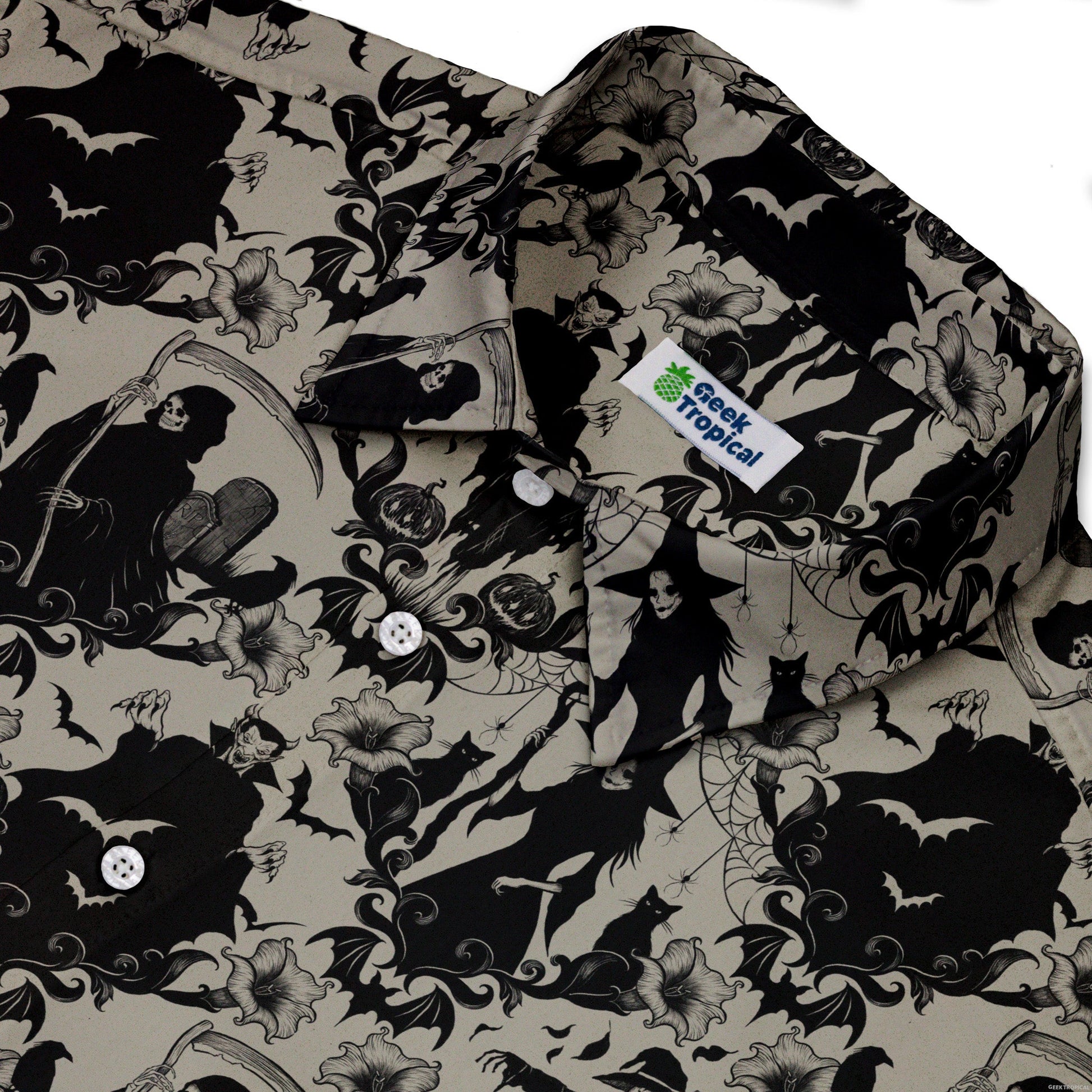 Phantom Flourish Button Up Shirt Geek Nerd 0925 adult sizing All Adult Button Up Shirts