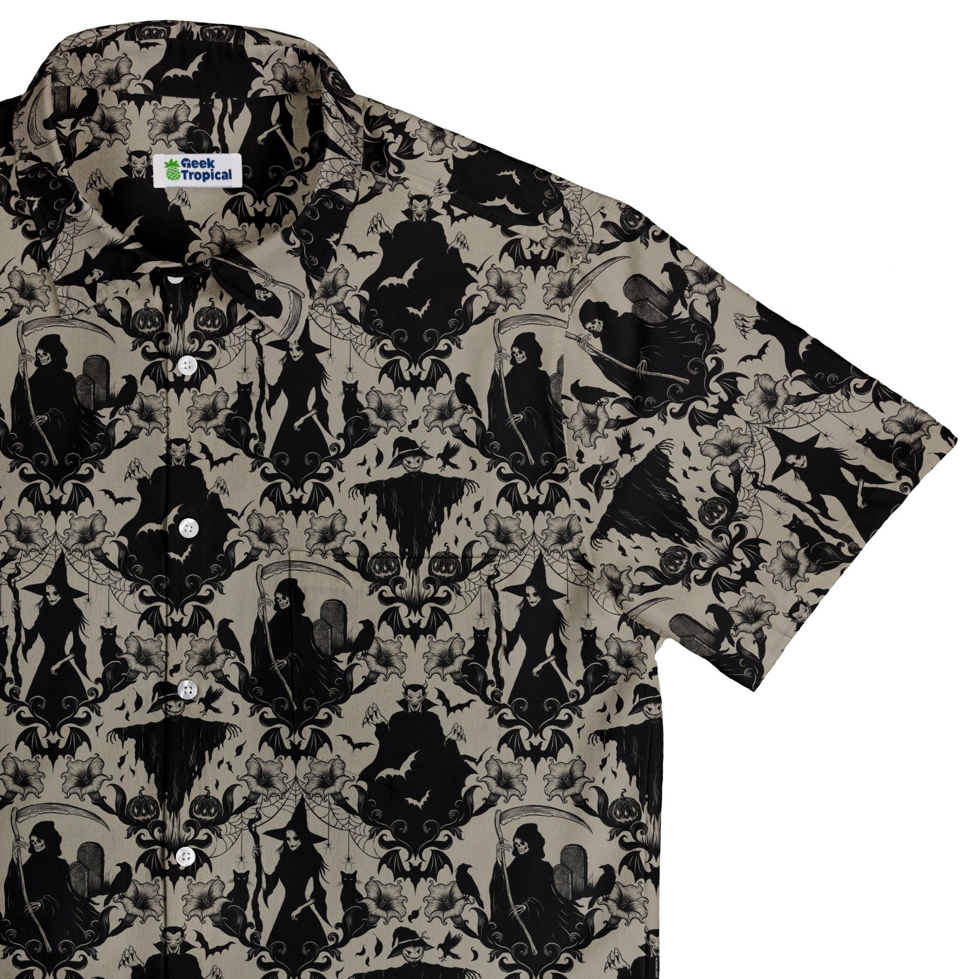 Phantom Flourish Button Up Shirt Geek Nerd 0925 adult sizing All Adult Button Up Shirts