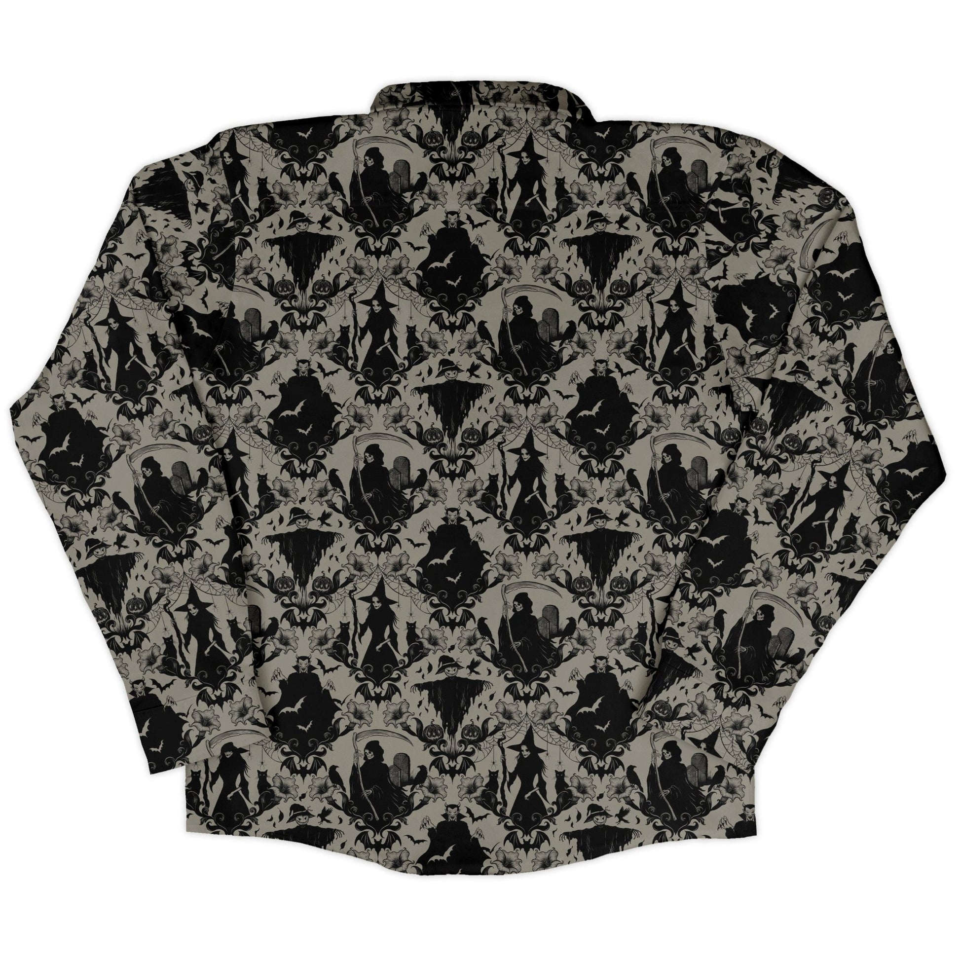 Phantom Flourish Long Sleeve Button Up Shirt Geek Nerd 0925 adult sizing All Adult Button Up Shirts