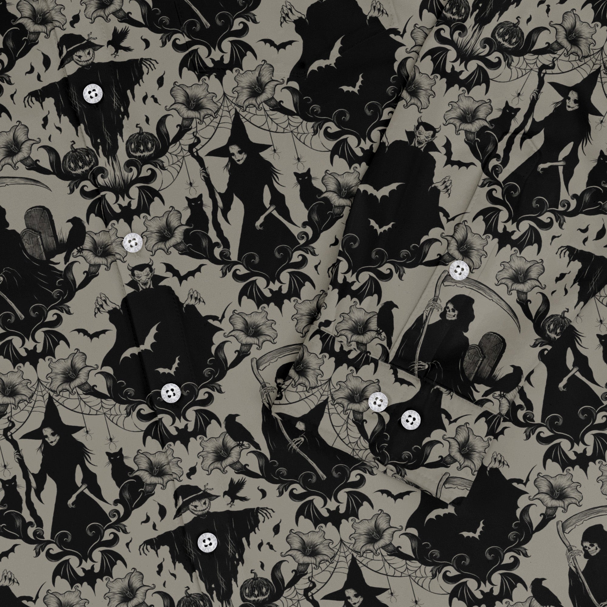 Phantom Flourish Long Sleeve Button Up Shirt Geek Nerd 0925 adult sizing All Adult Button Up Shirts