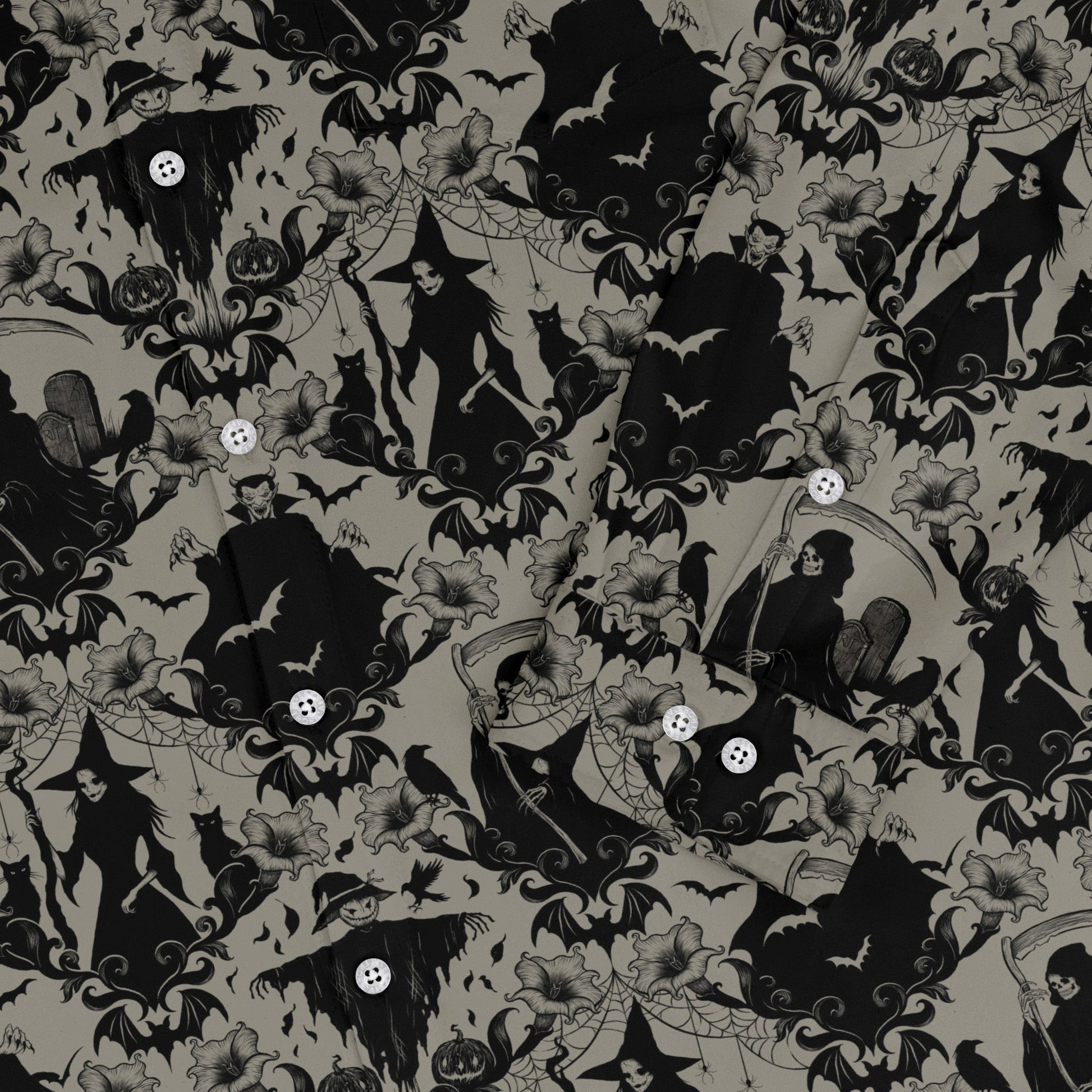 Phantom Flourish Long Sleeve Button Up Shirt Geek Nerd 0925 adult sizing All Adult Button Up Shirts