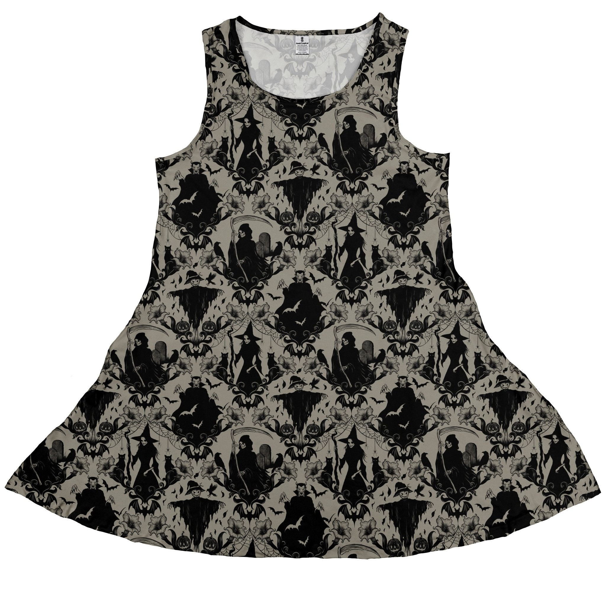 Phantom Flourish Dress Geek Nerd 0925 Botany Print Design by Episodic