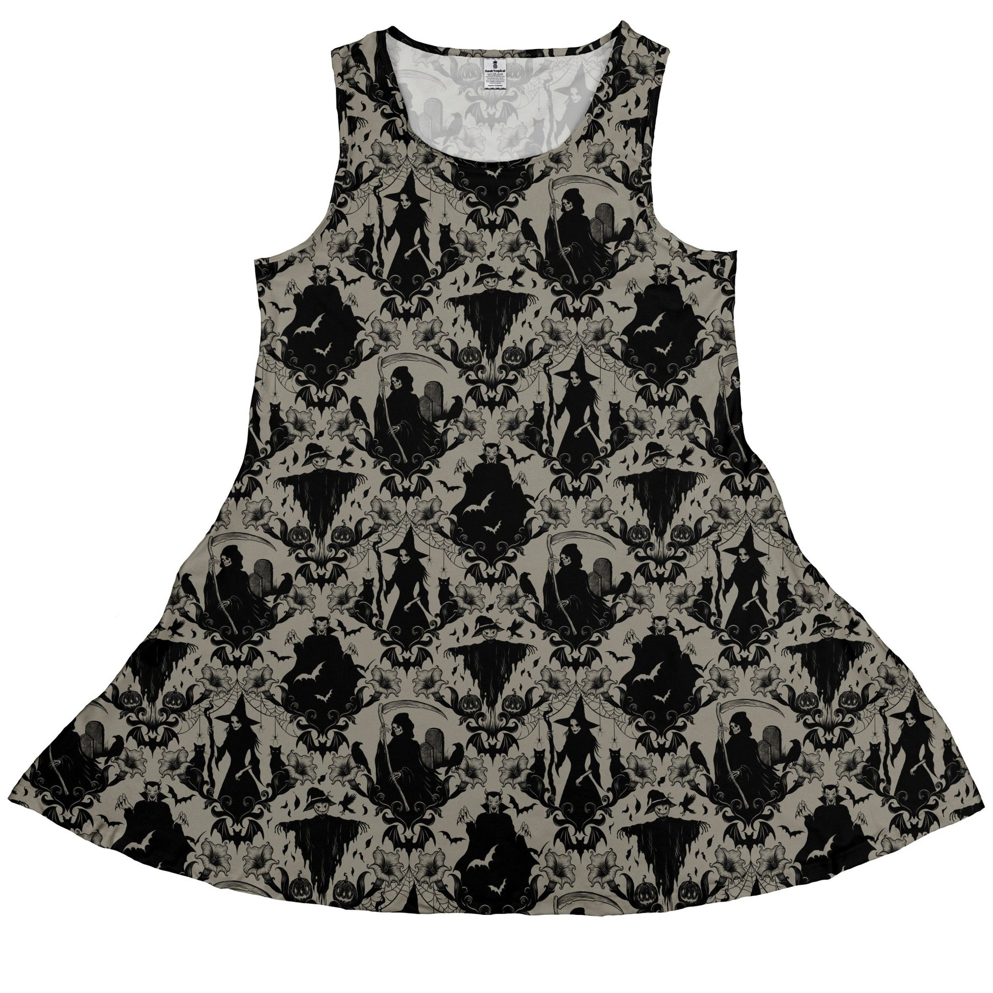 Phantom Flourish Dress Geek Nerd 0925 Botany Print Design by Episodic