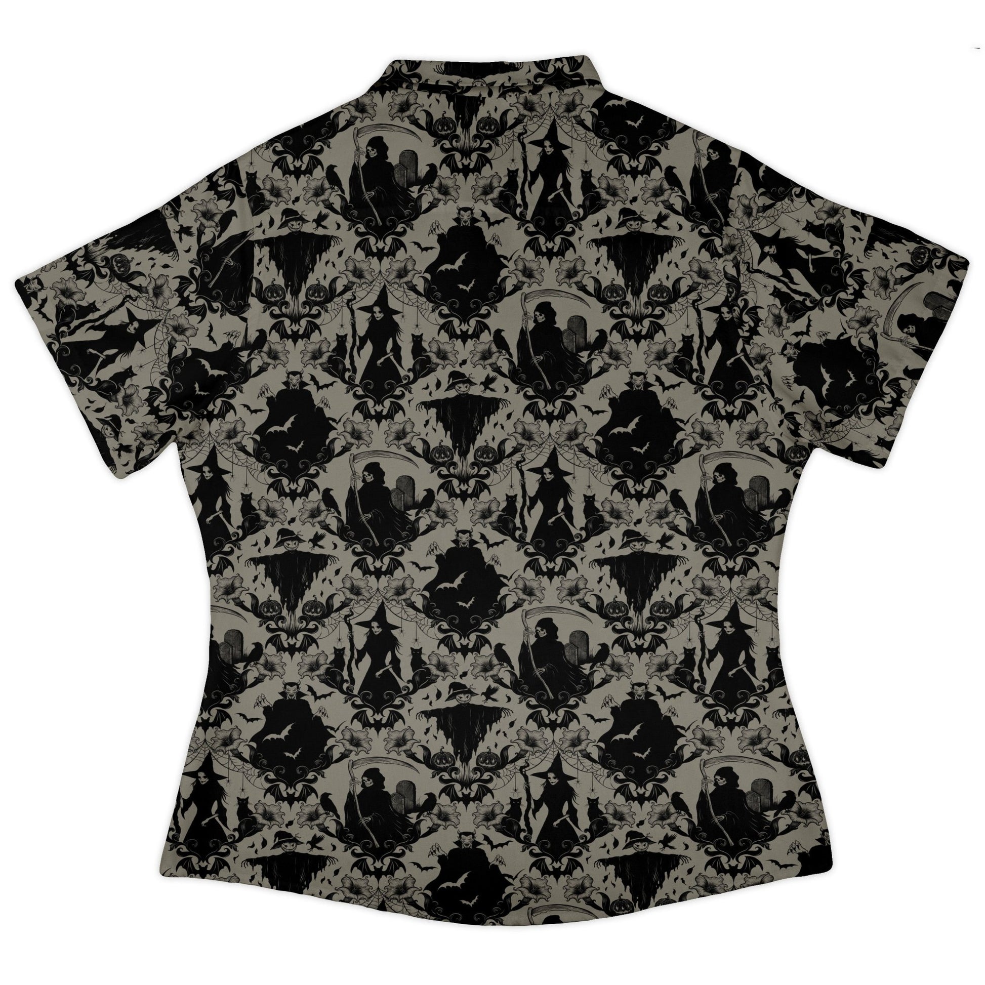 Phantom Flourish Curvy Button Up Shirt Geek Nerd 0925 All Adult Button Up Shirts Botany Print