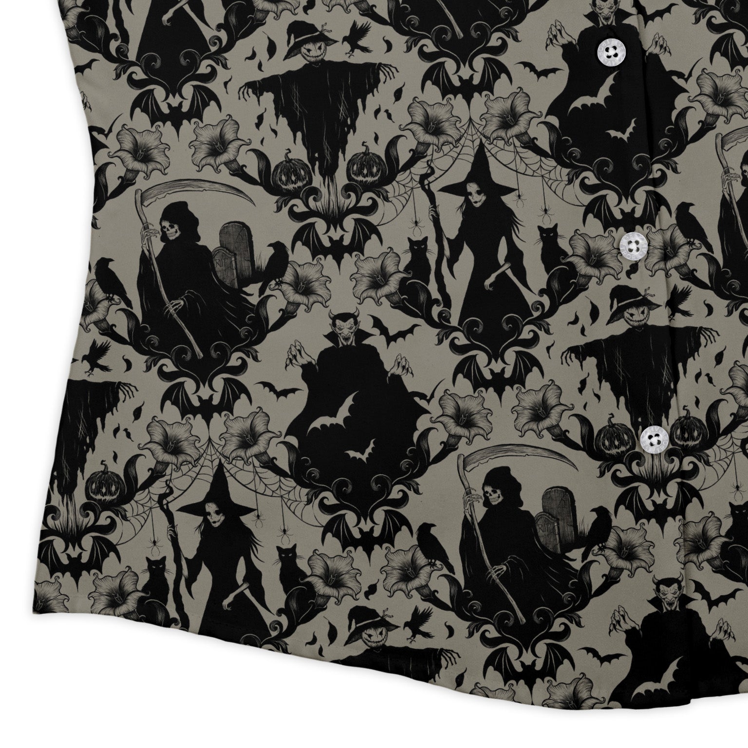 Phantom Flourish Curvy Button Up Shirt Geek Nerd 0925 All Adult Button Up Shirts Botany Print