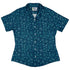 Pi 3.14 Math Blue Curvy Button Up Shirt Geek Nerd mathematics print women