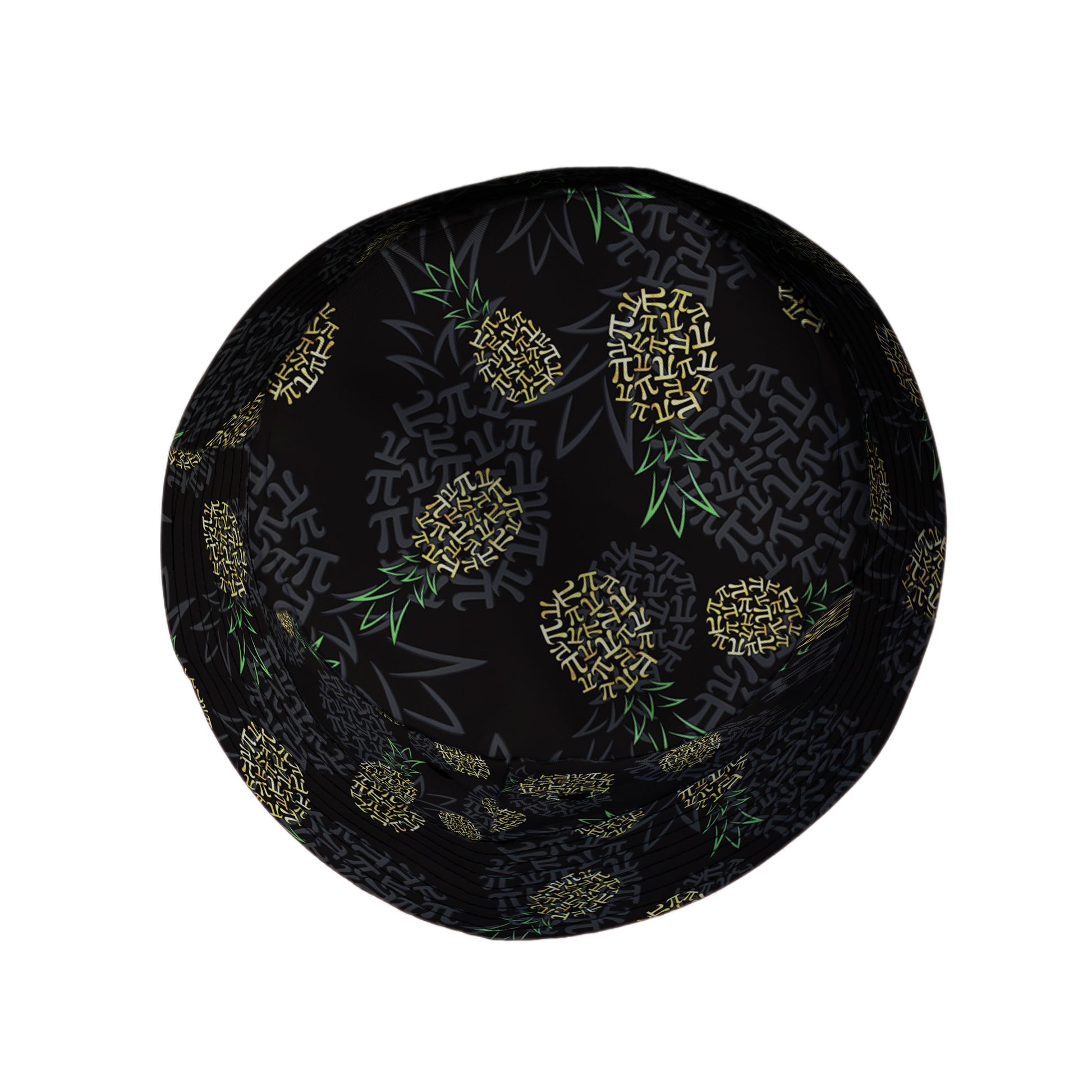 Pi Napple Black Bucket Hat Top View