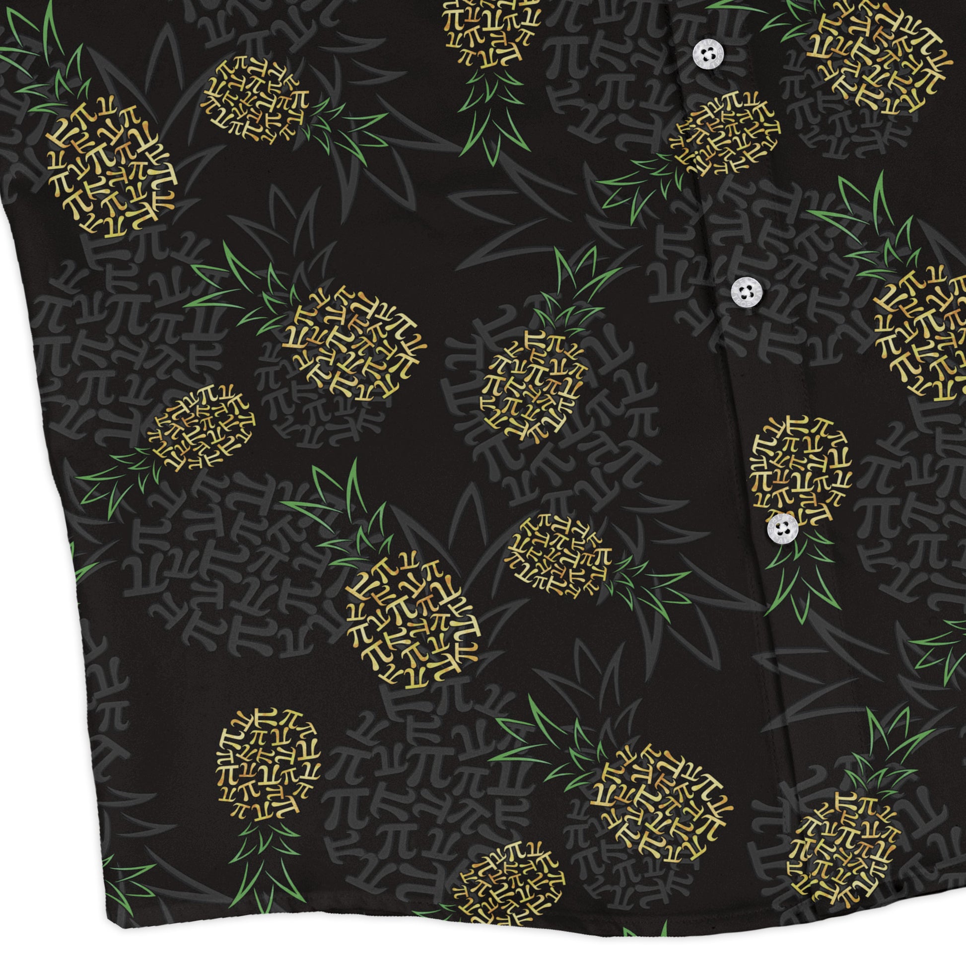 Pi Napple Black Long Sleeve Button Up Shirt 3