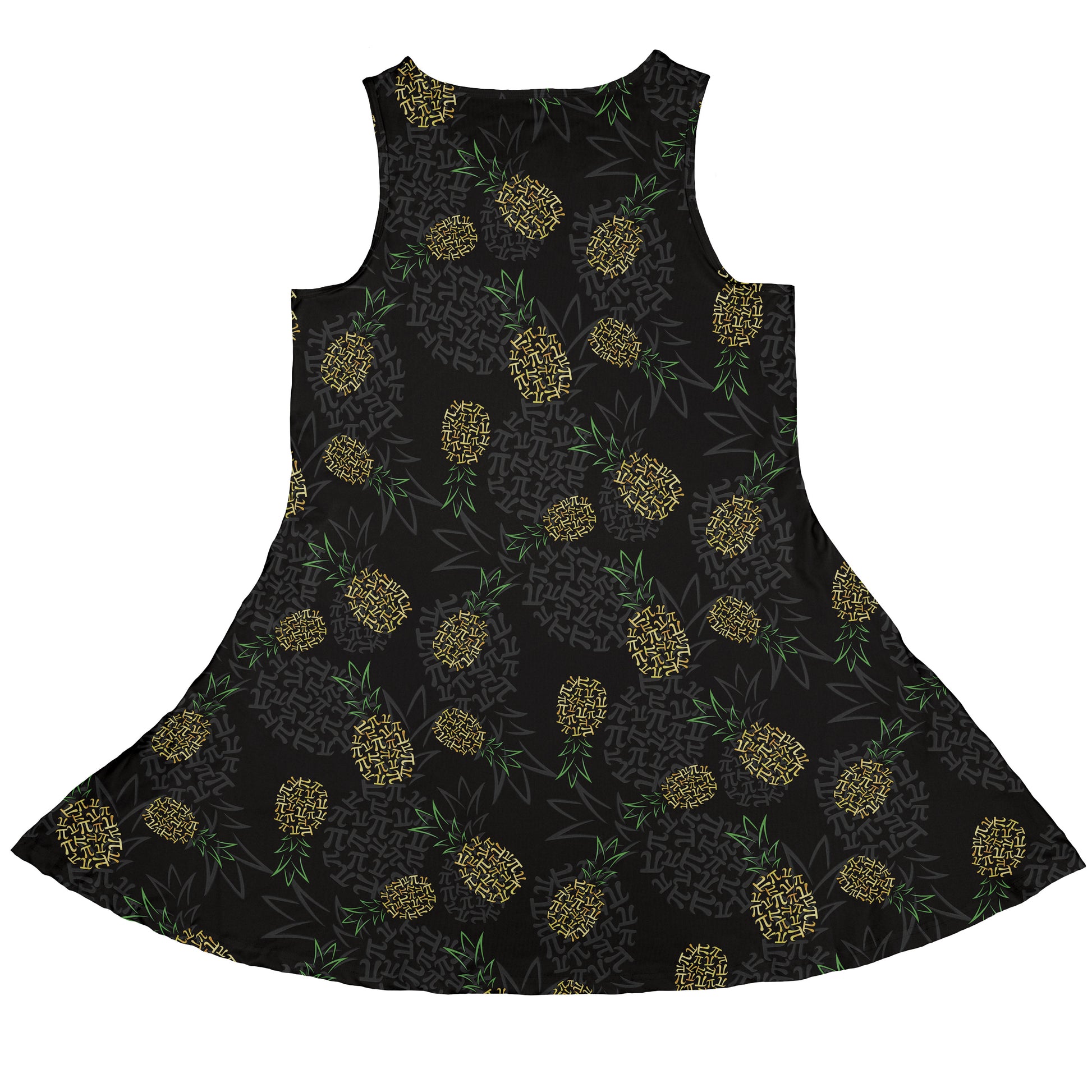 Pi Napple Black Sleeveless Dress back