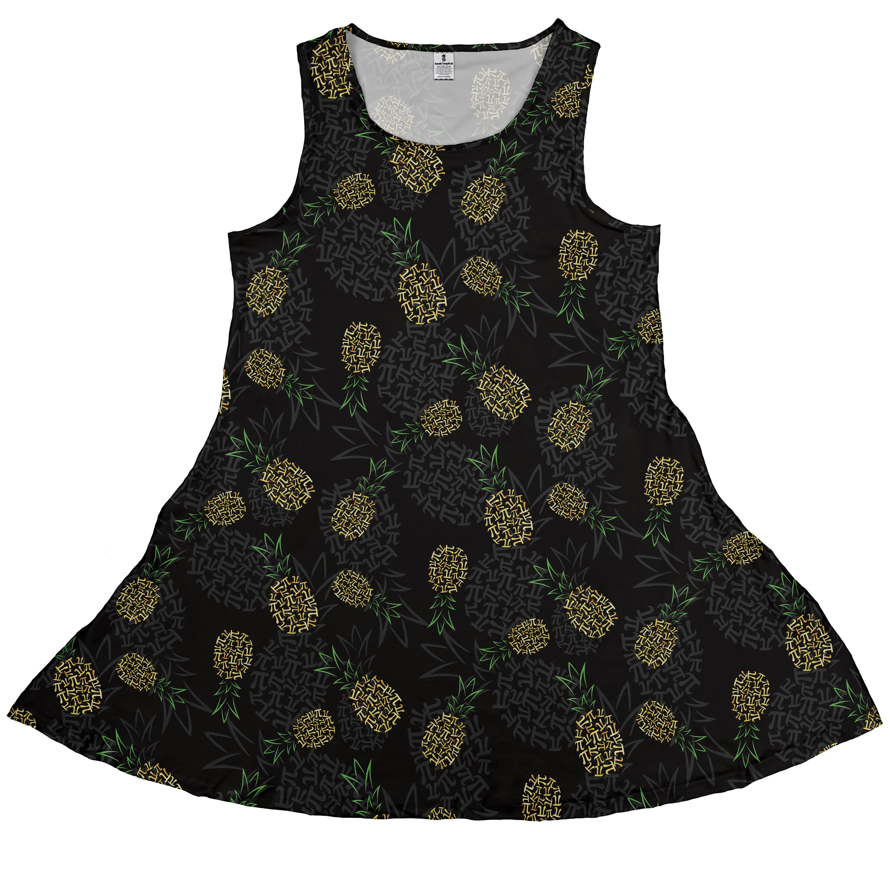 Pi Napple Black Sleeveless Dress front