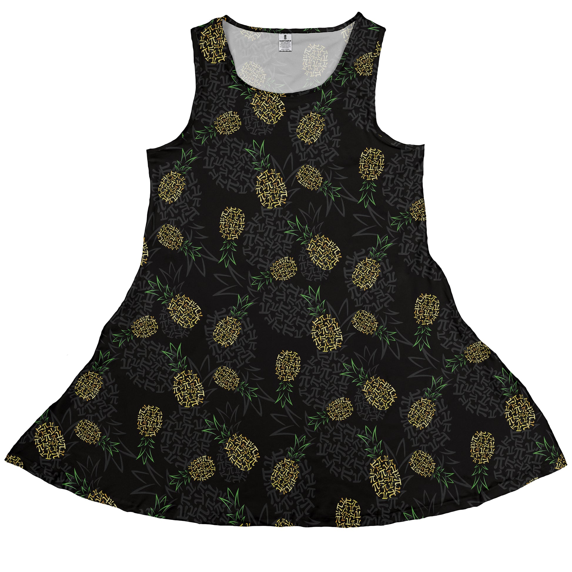 Pi Napple Black Sleeveless Dress front