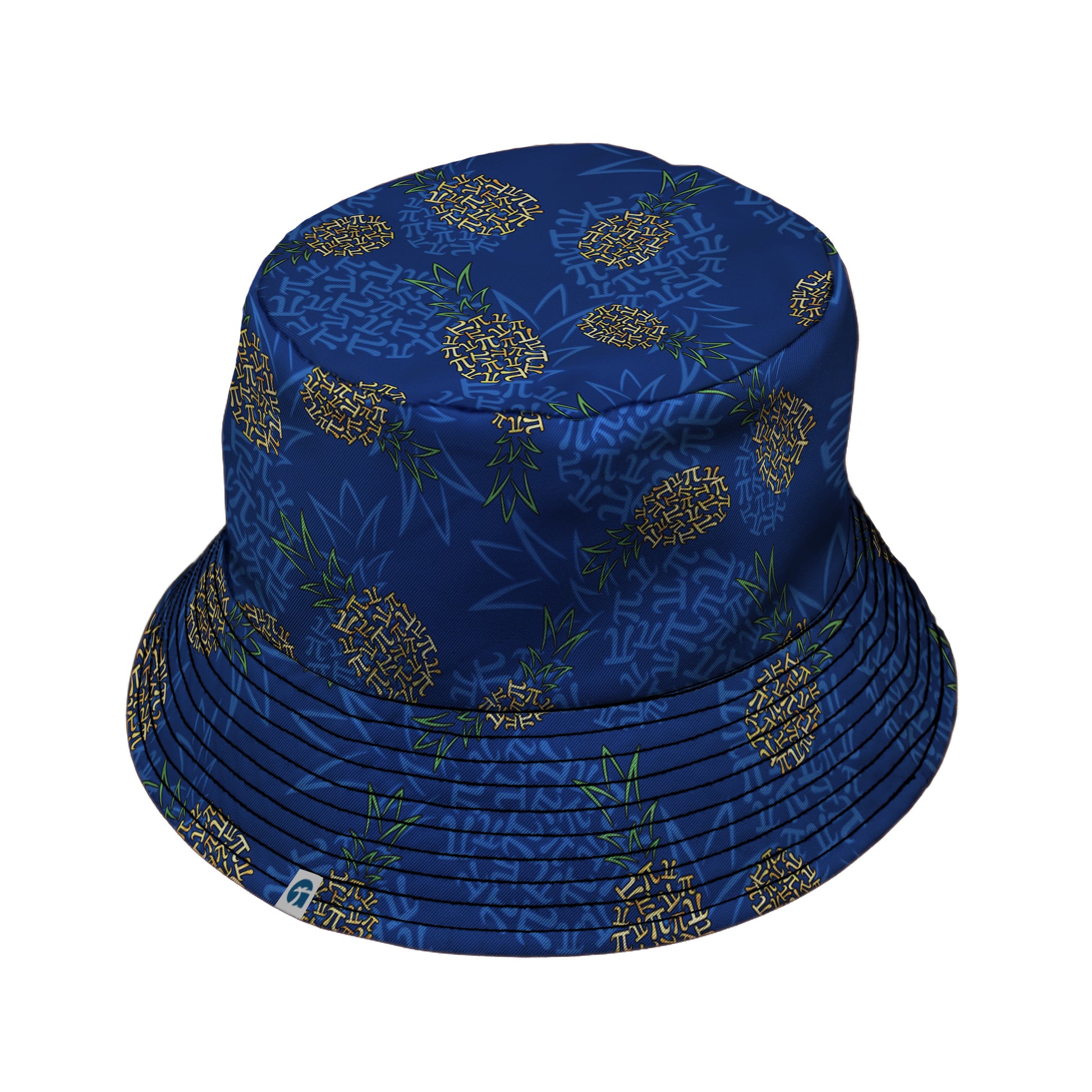 Pi Napple Blue Bucket Hat Black Stitching