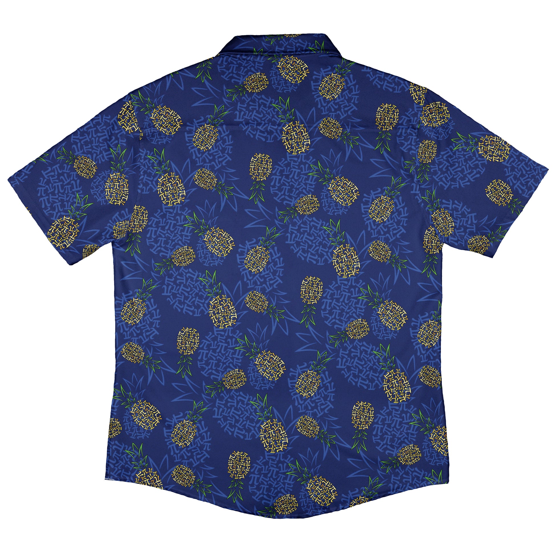 Pi Napple Blue Button Up Shirt Back
