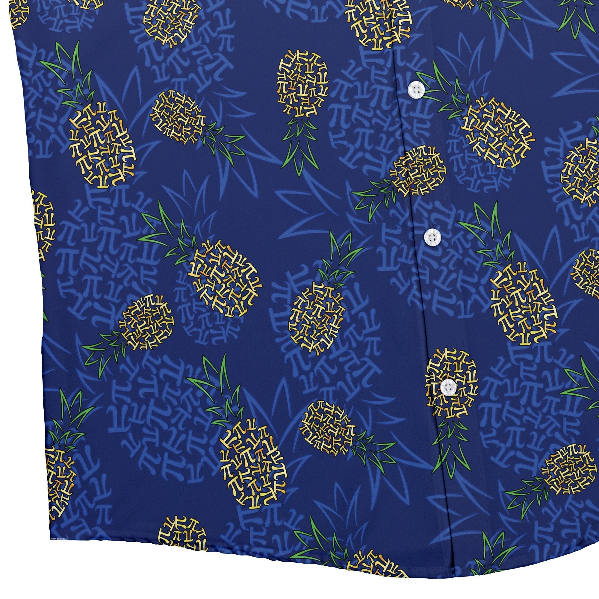 Pi Napple Blue Button Up Shirt 2