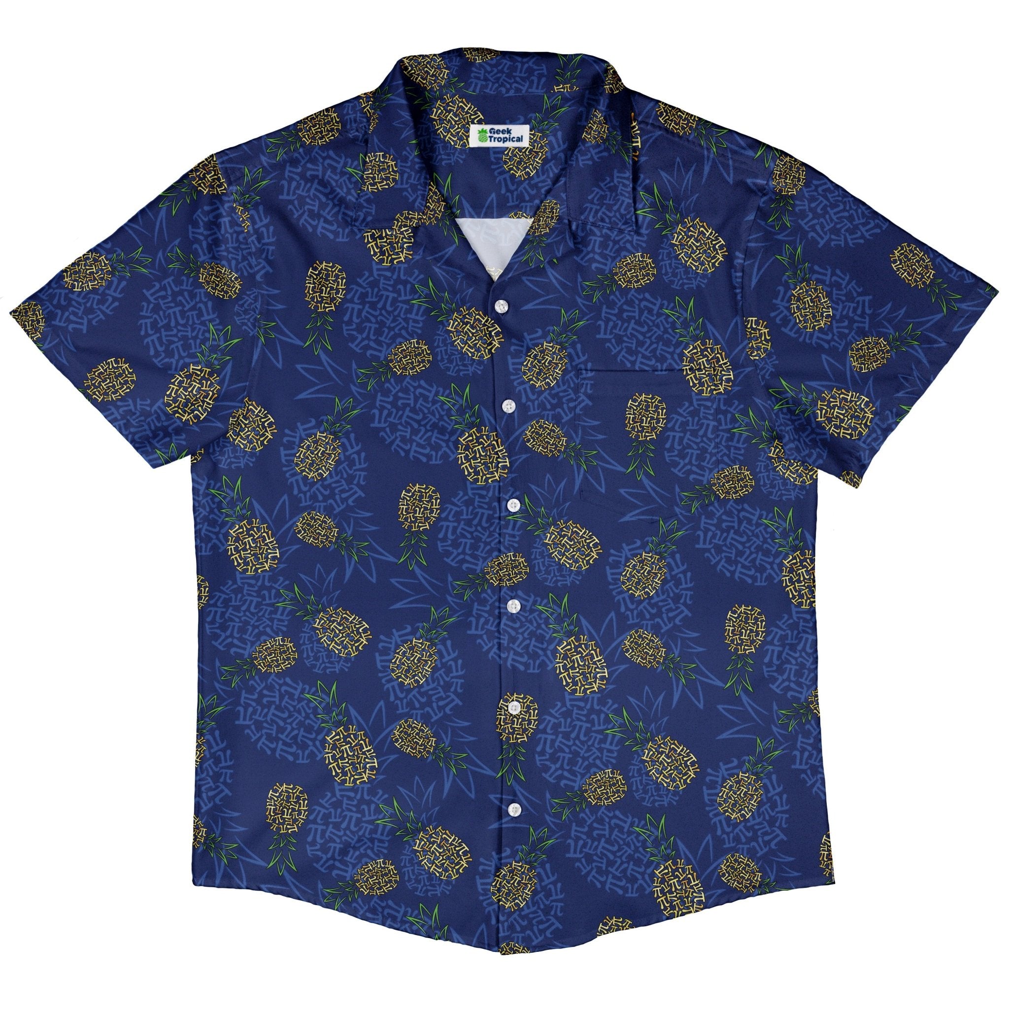 Pi Napple Blue Button Up Shirt 5