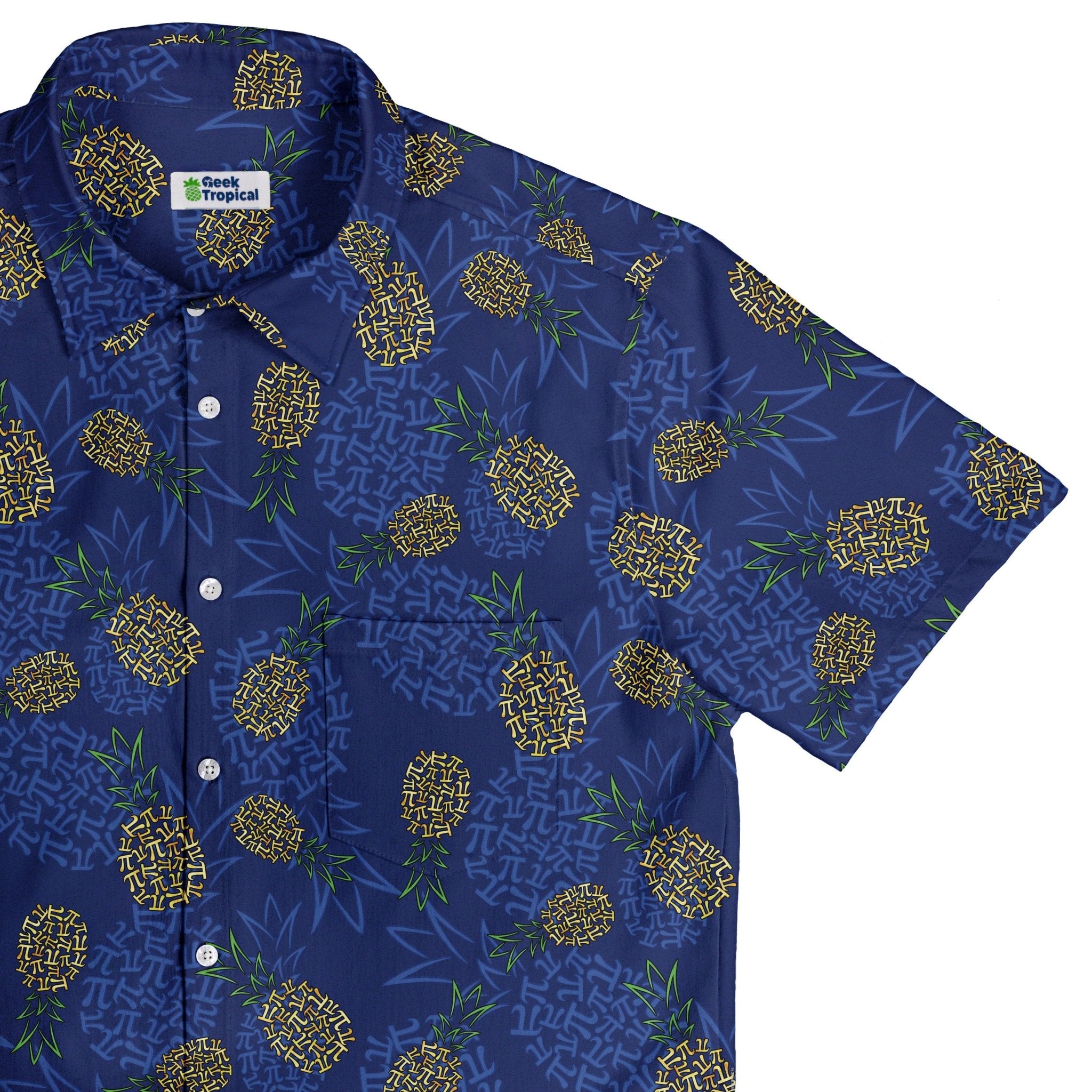 Pi Napple Blue Button Up Shirt 1