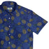Pi Napple Blue Button Up Shirt Top Corner