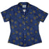 Pi Napple Blue Curvy Button Up Shirt womens front