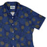 Pi Napple Blue Curvy Button Up Shirt womens top right