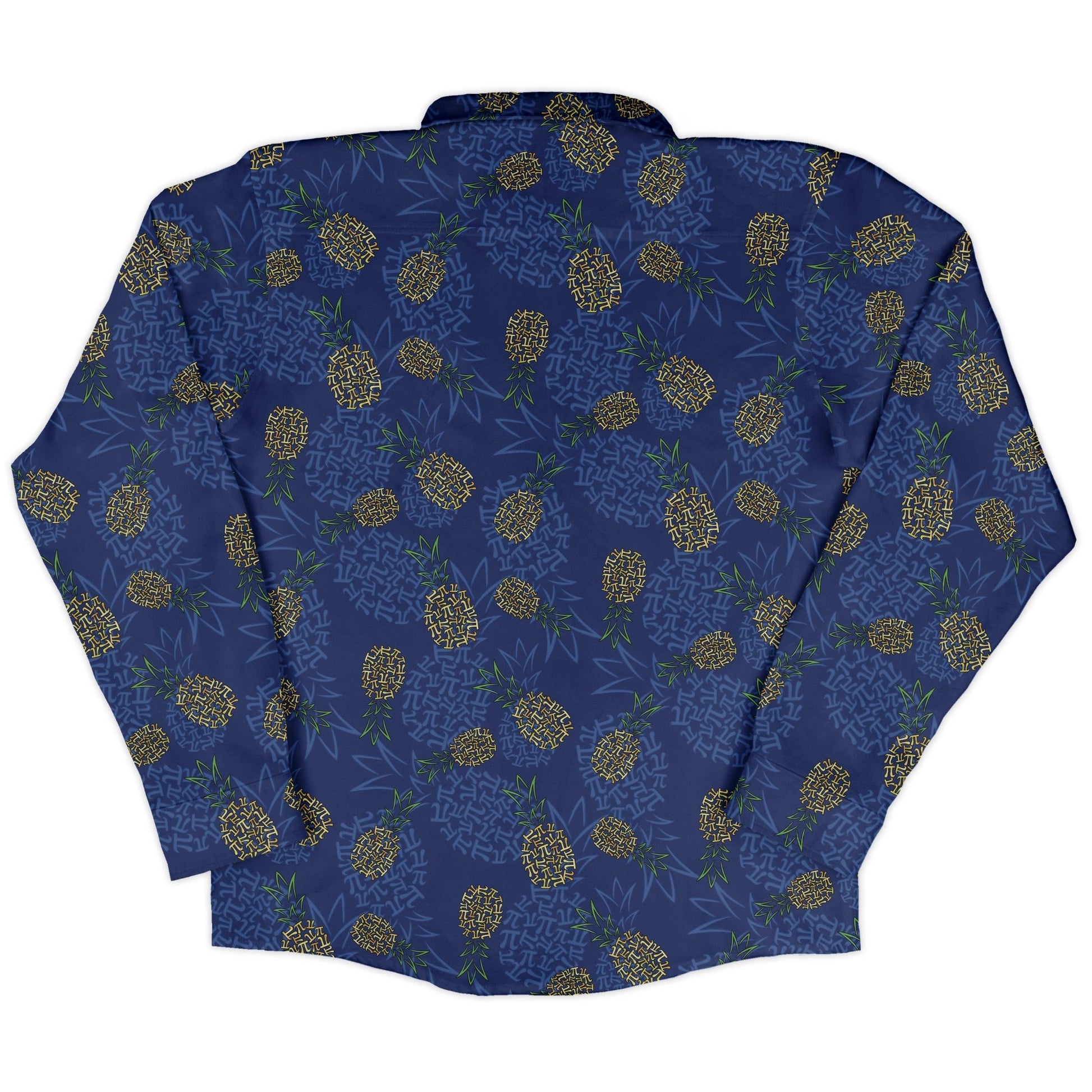 Pi Napple Blue Long Sleeve Button Up Shirt 6