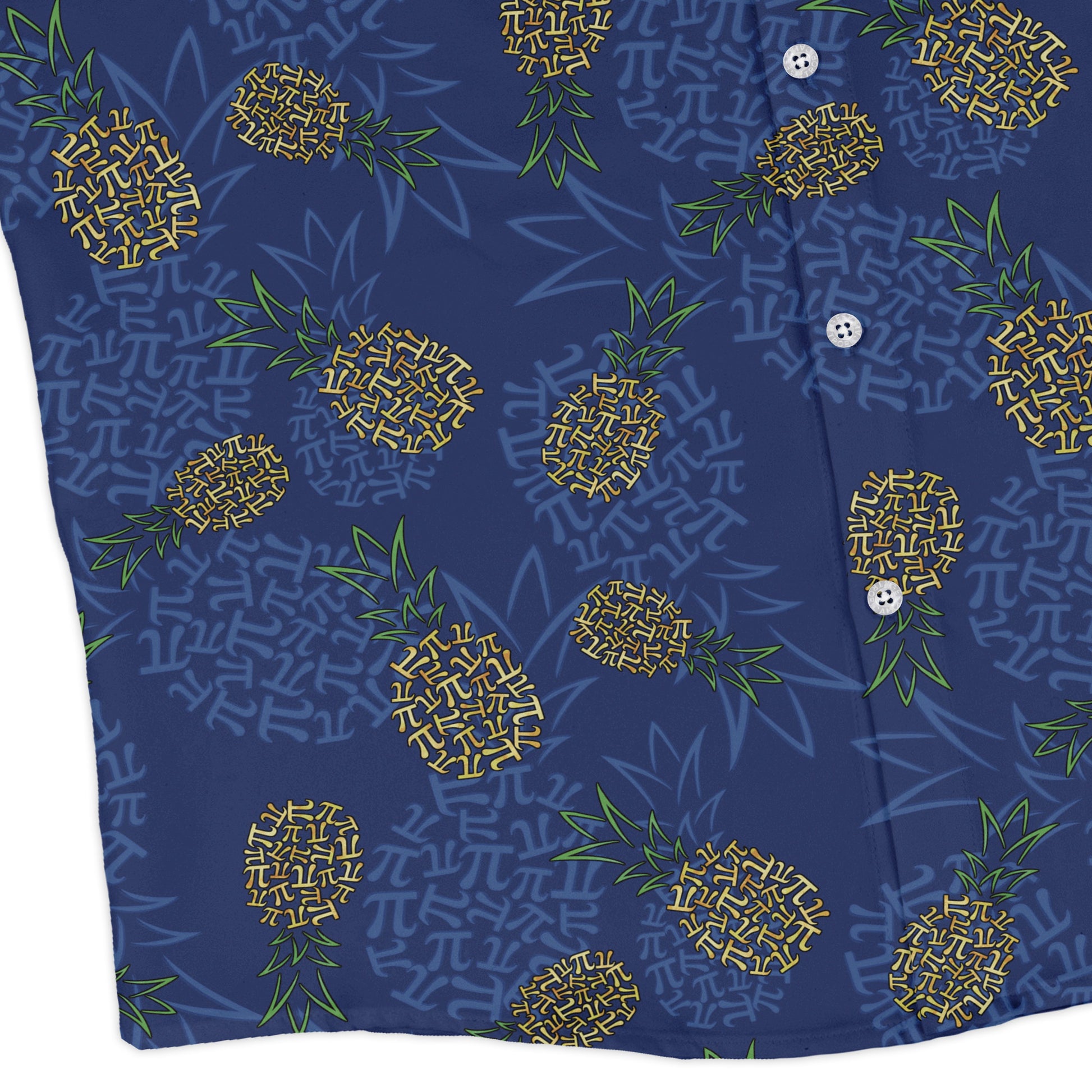 Pi Napple Blue Long Sleeve Button Up Shirt 3