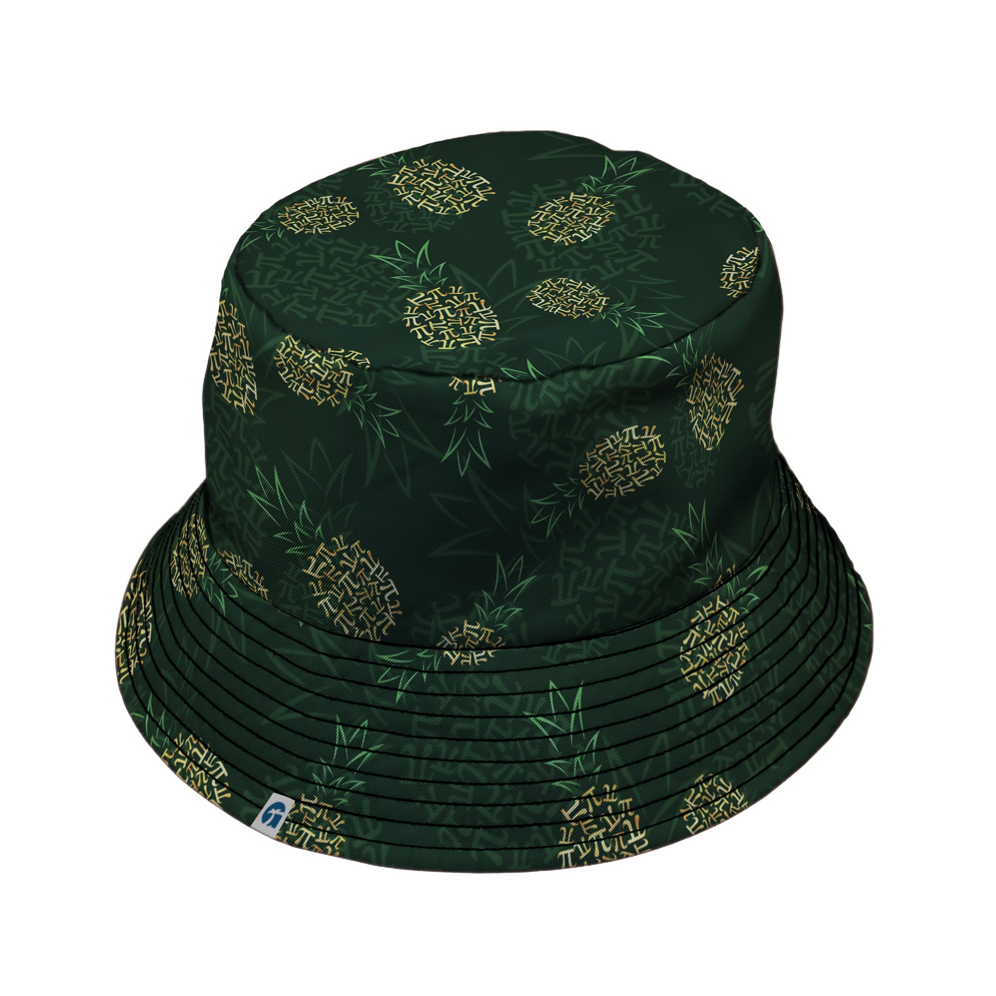 Pi Napple Green Bucket Hat Black Stitching