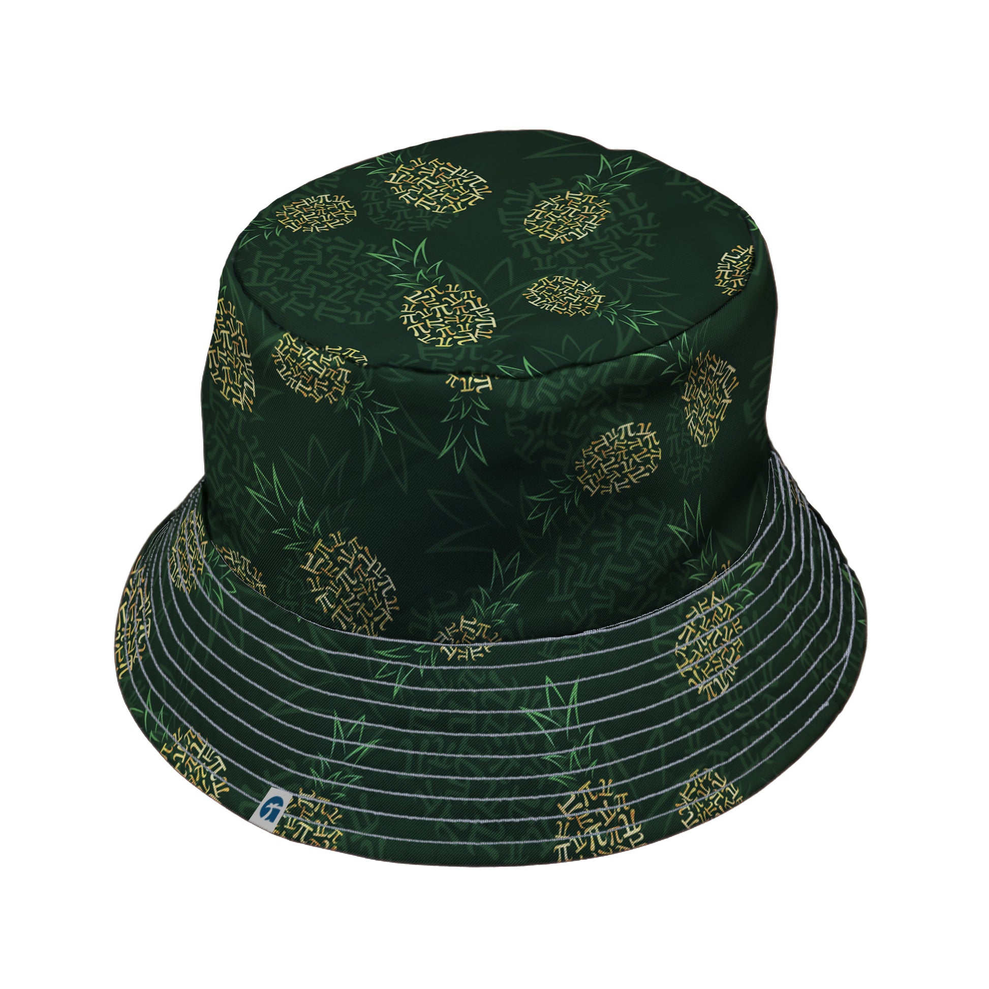 Pi Napple Green Bucket Hat Gray Stitching
