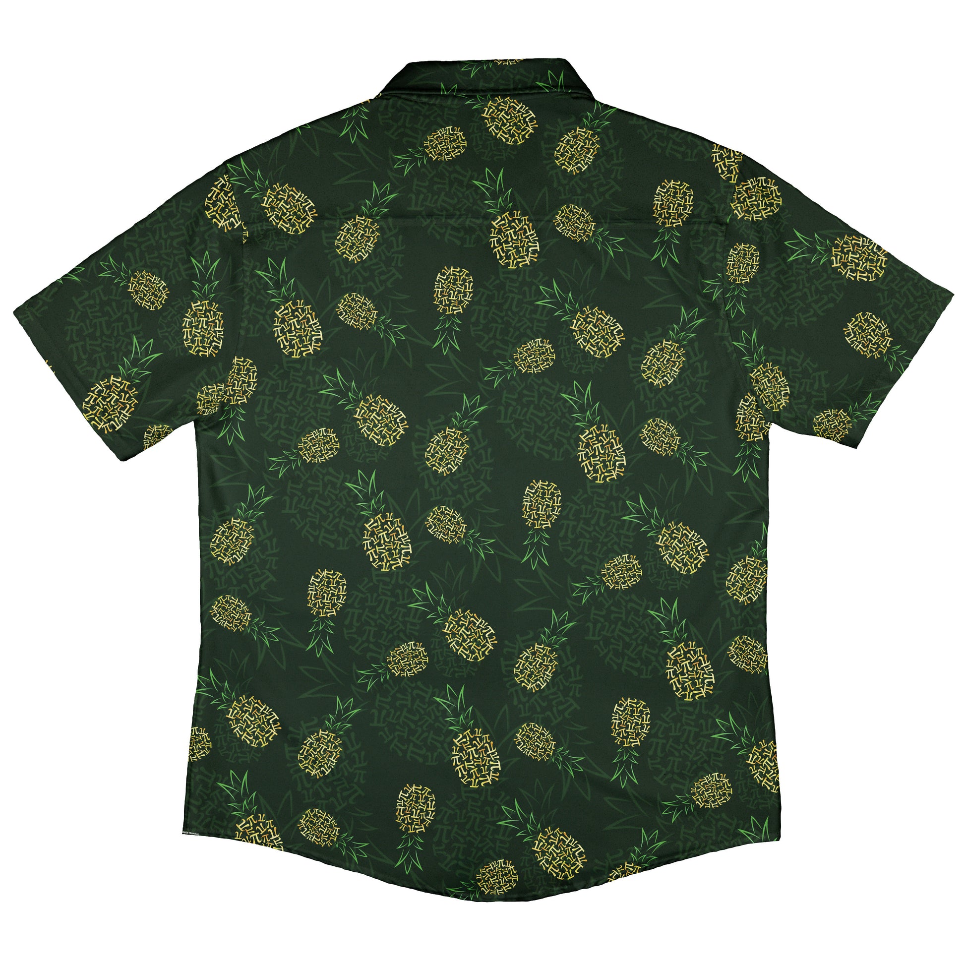 Pi Napple Green Button Up Shirt Back