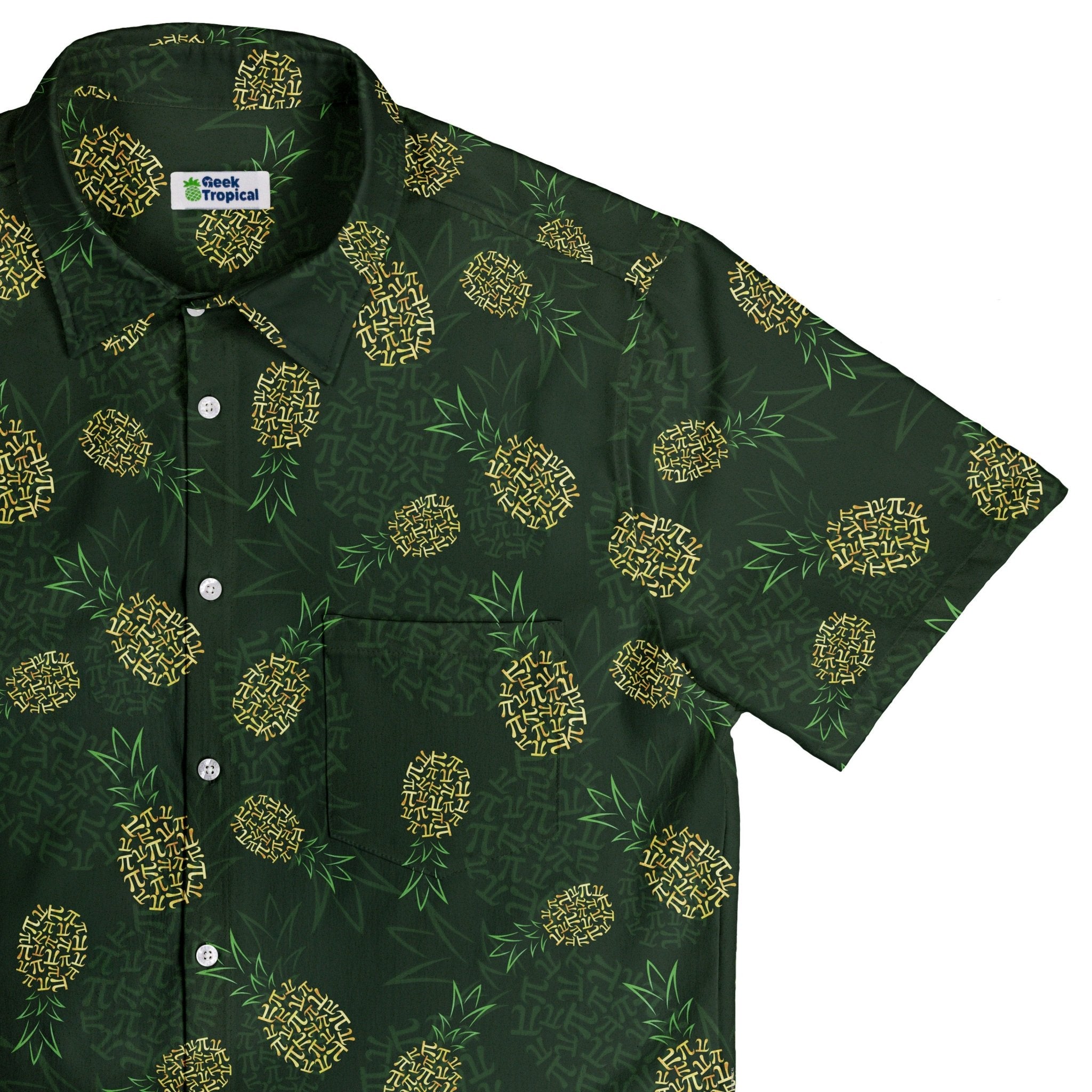 Pi Napple Green Button Up Shirt 1