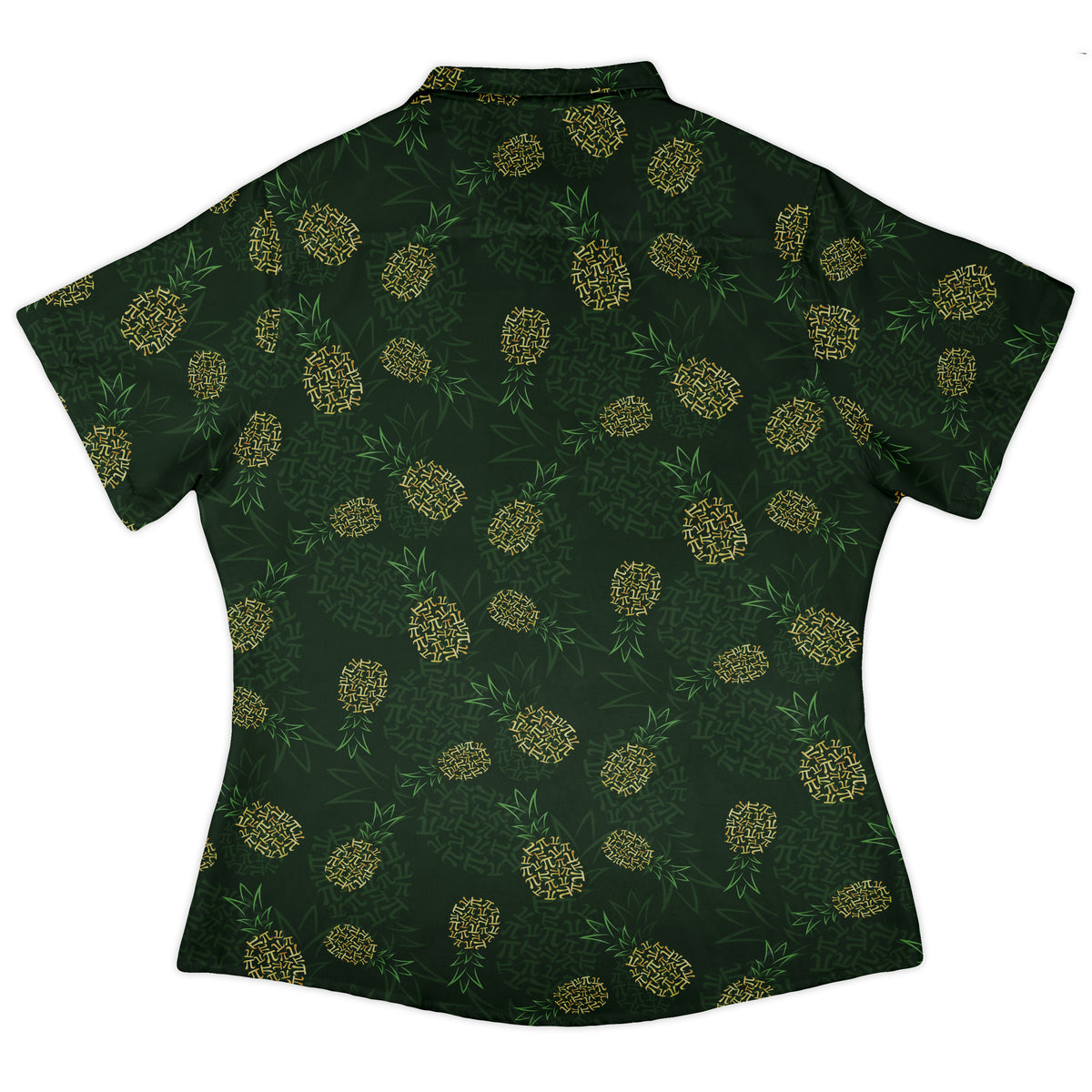 Pi Napple Green Curvy Button Up Shirt womens back