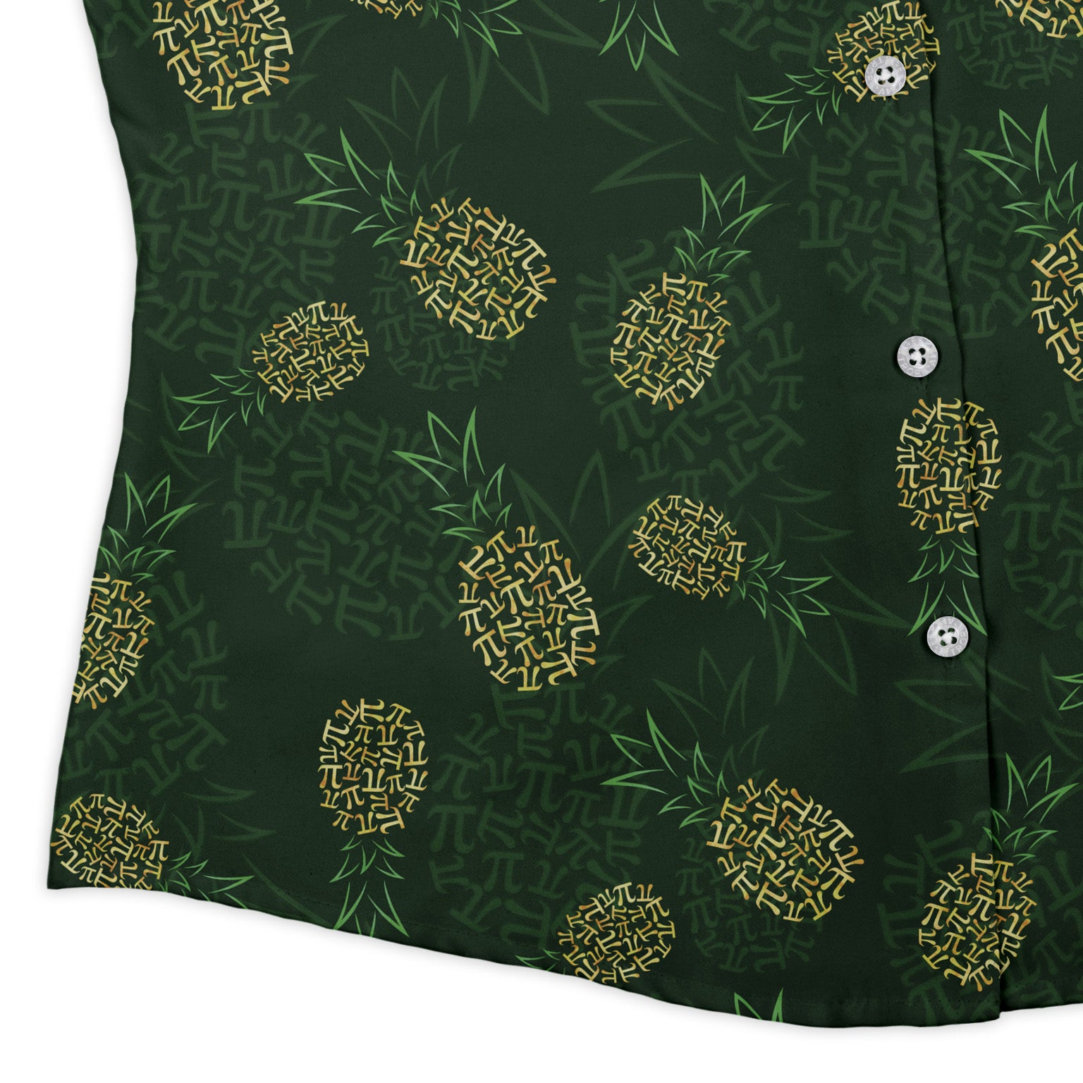 Pi Napple Green Curvy Button Up Shirt womens corner