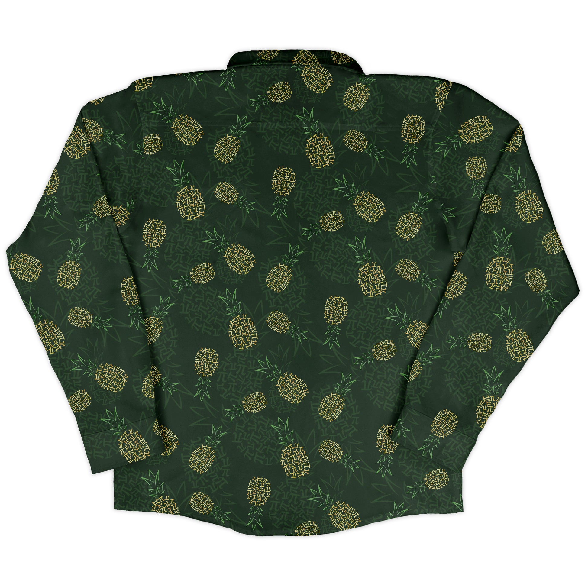 Pi Napple Green Long Sleeve Button Up Shirt back