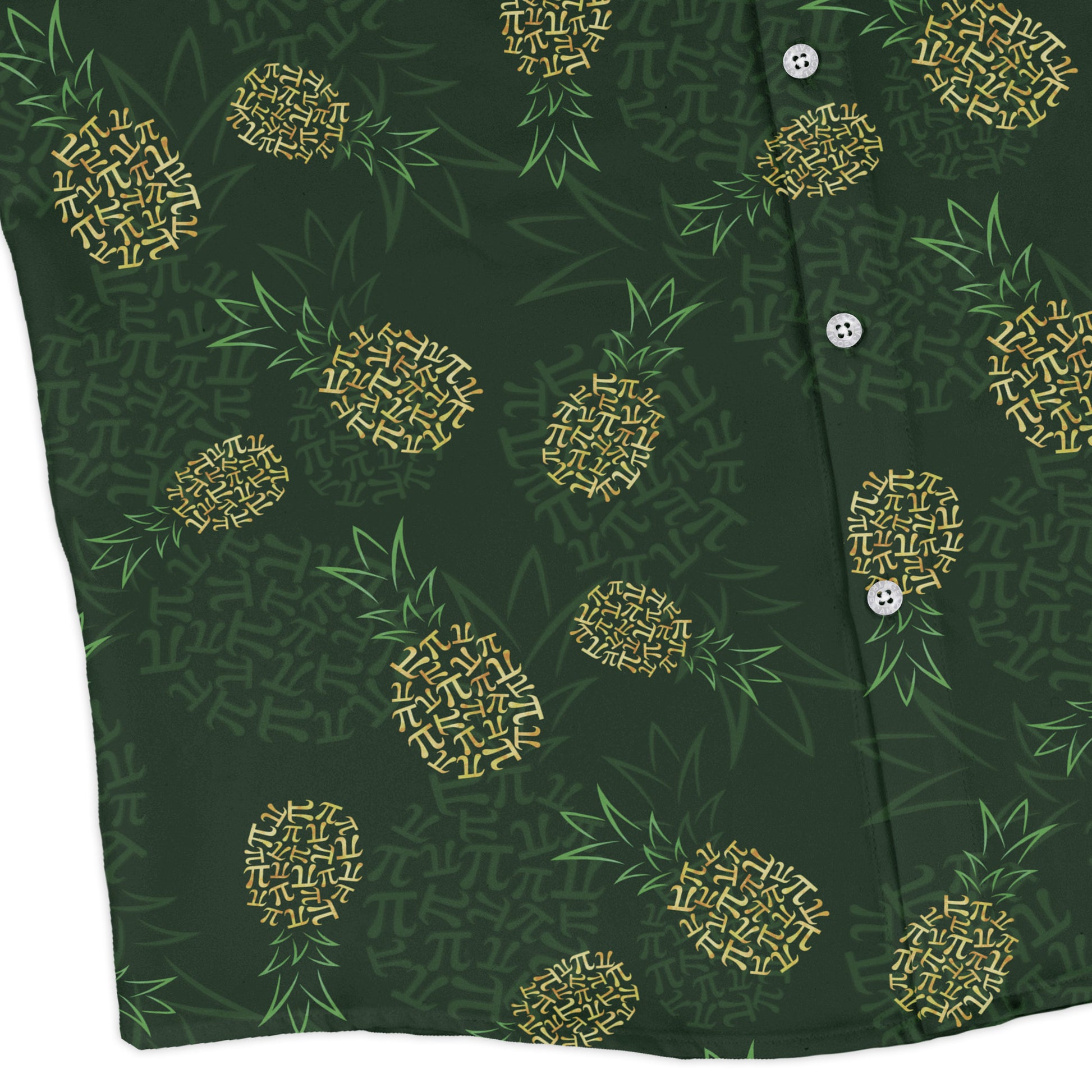Pi Napple Green Long Sleeve Button Up Shirt corner
