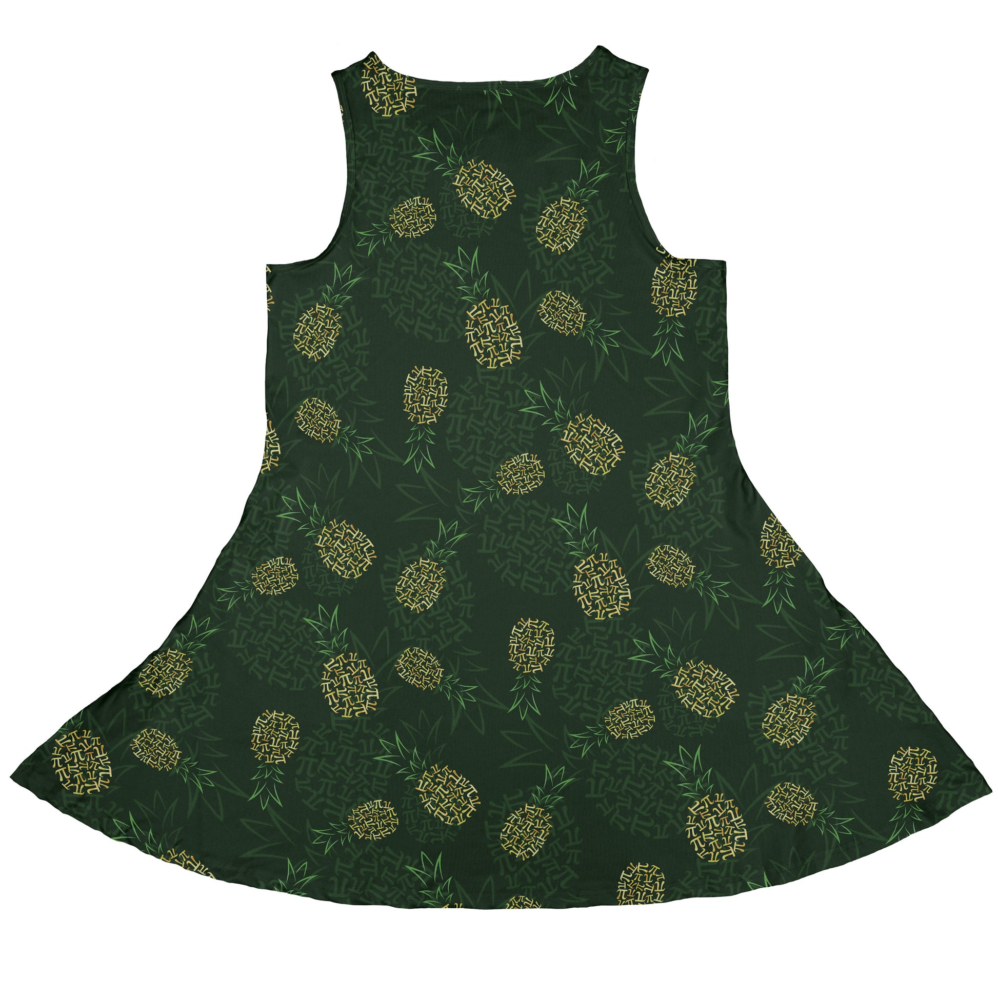 Pi Napple Green Sleeveless Dress back