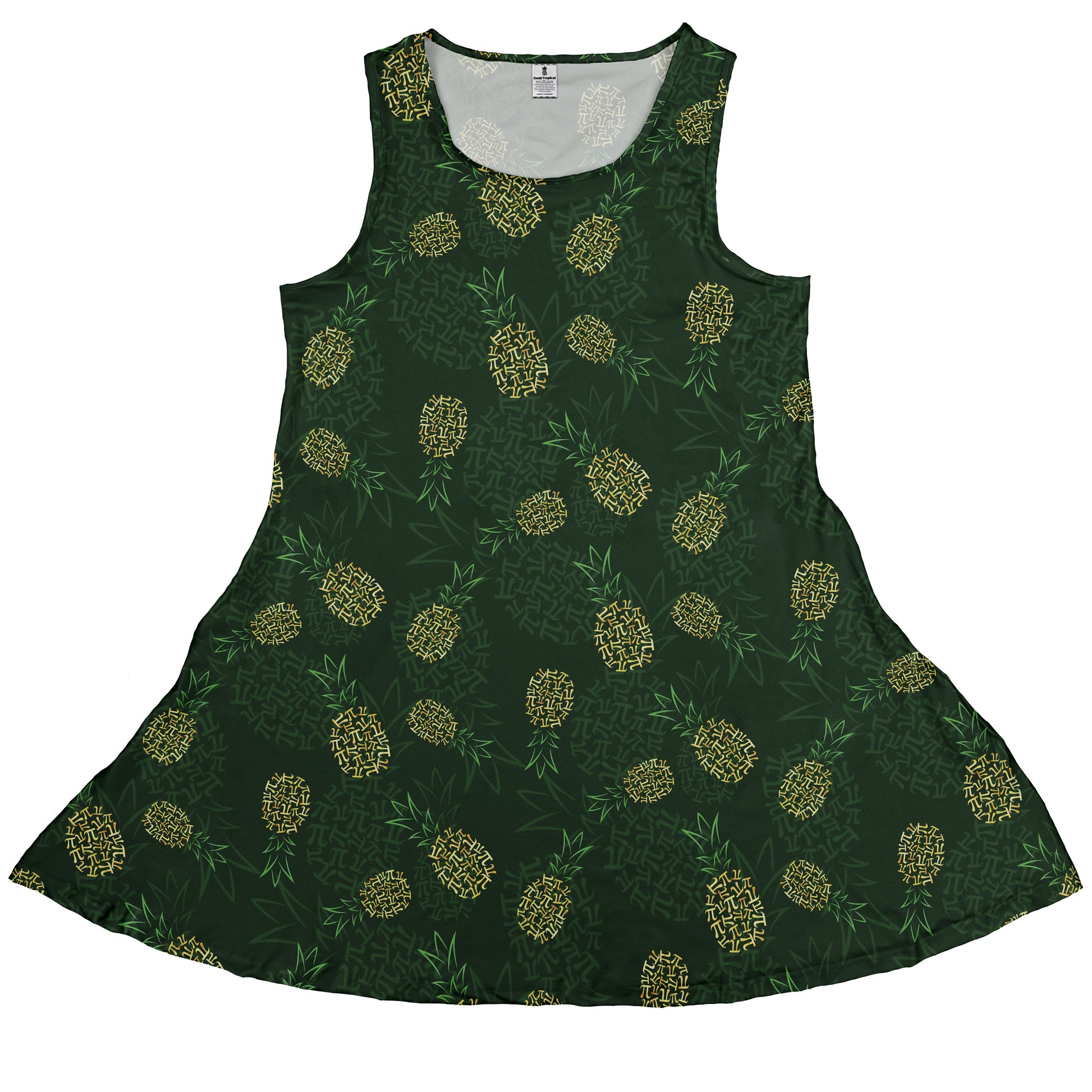 Pi Napple Green Sleeveless Dress front