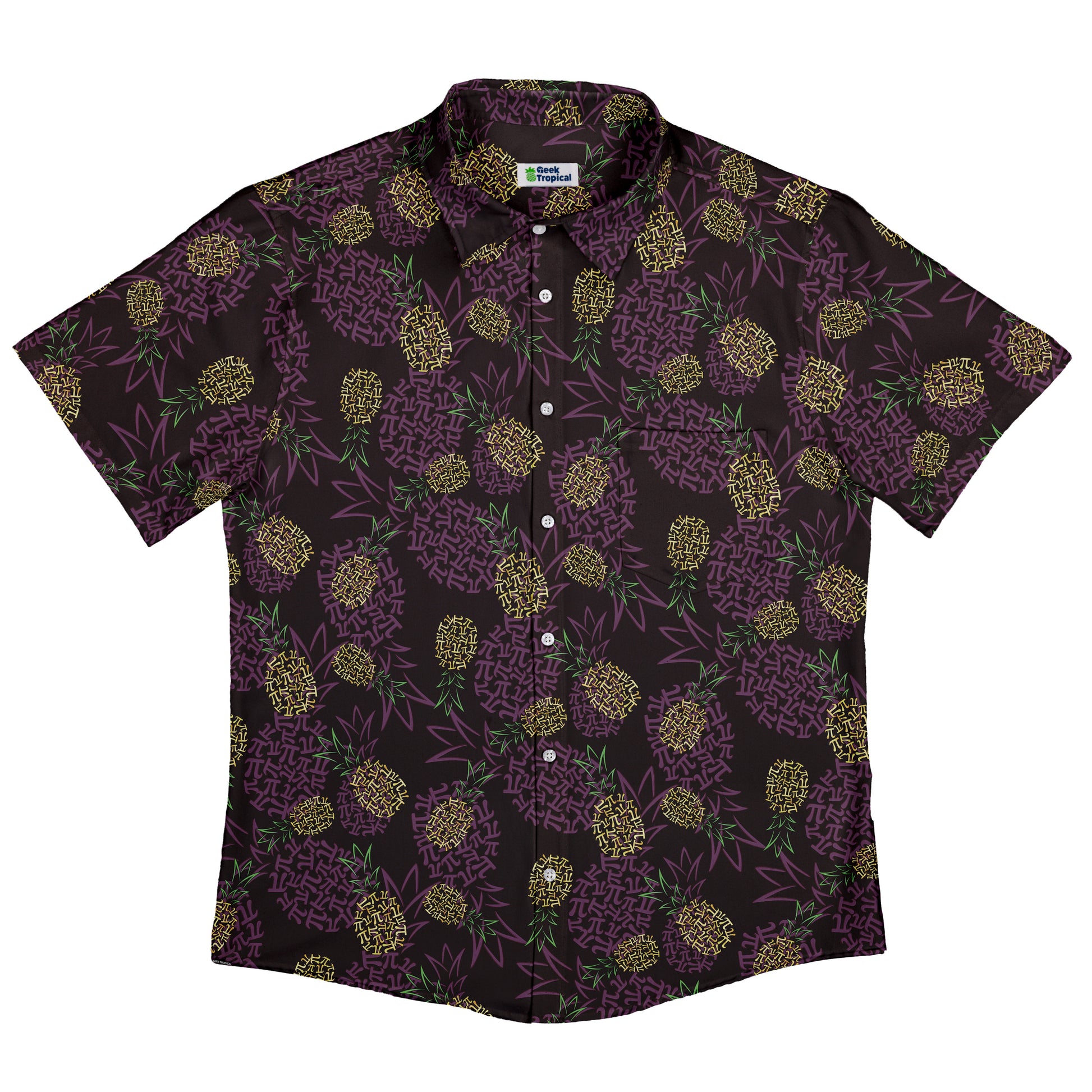 Pi Napple Midnight Button Up Shirt Flat Front