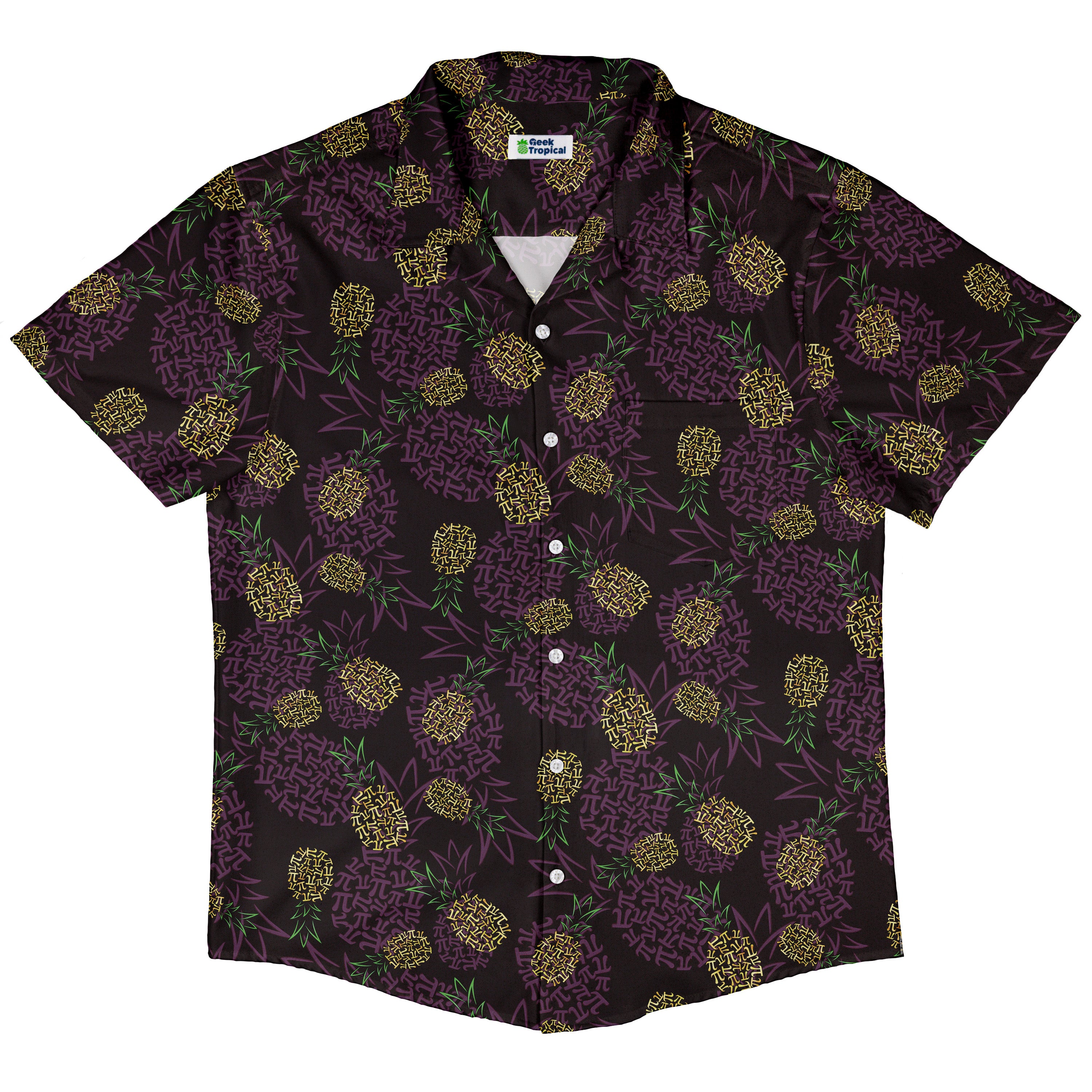 Pi Napple Midnight Button Up Shirt Hawaiian Front