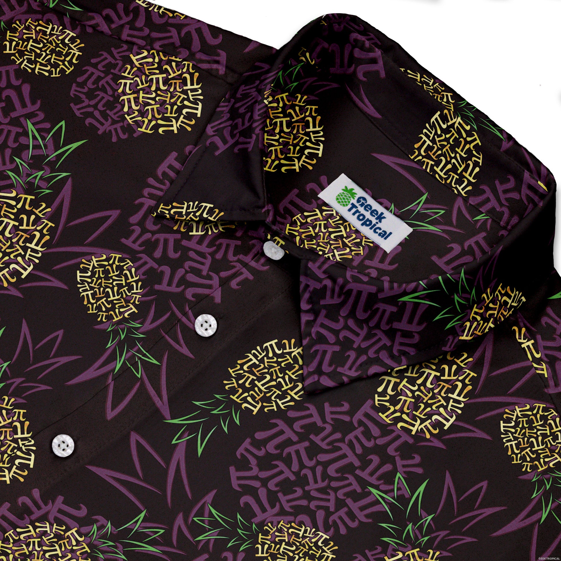 Pi Napple Midnight Button Up Shirt Neck