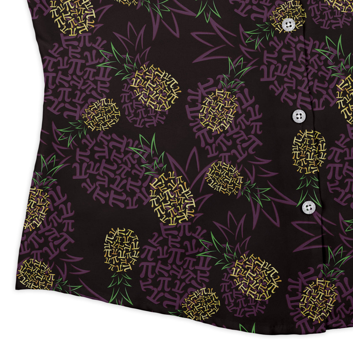 Pi Napple Midnight Curvy Button Up Shirt womens corner