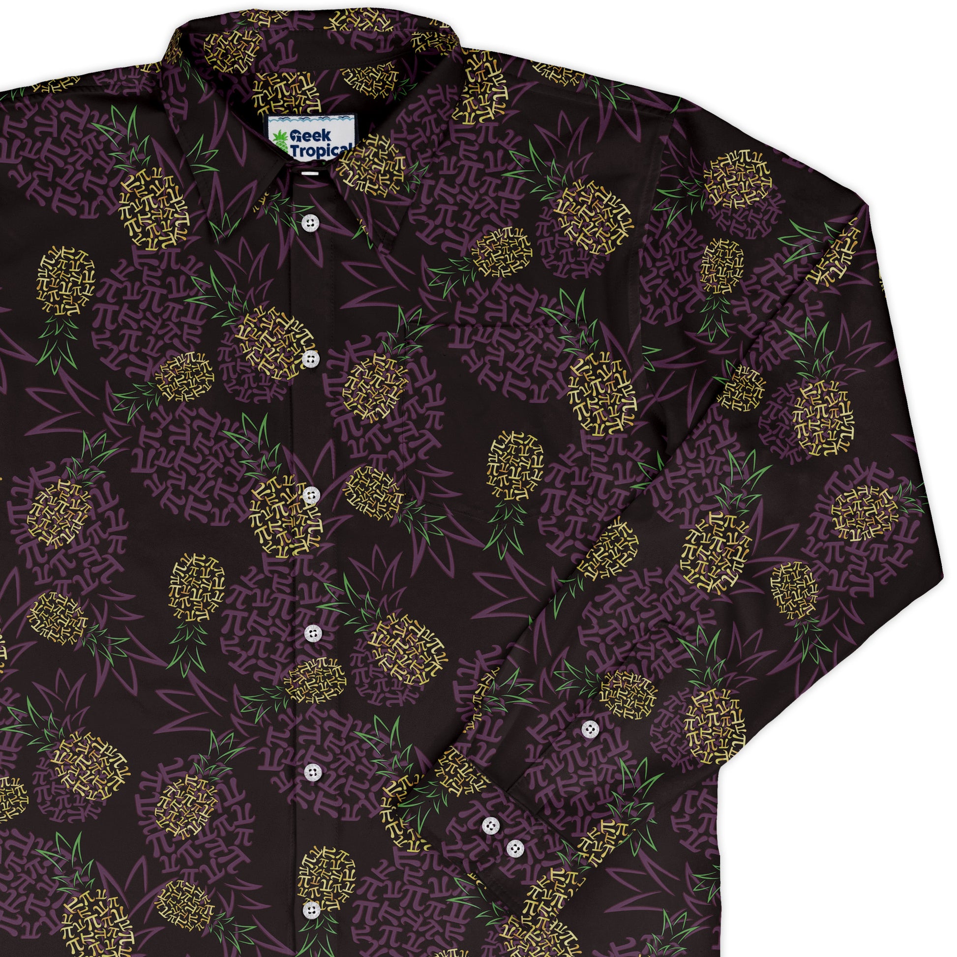 Pi Napple Midnight Long Sleeve Button Up Shirt cover