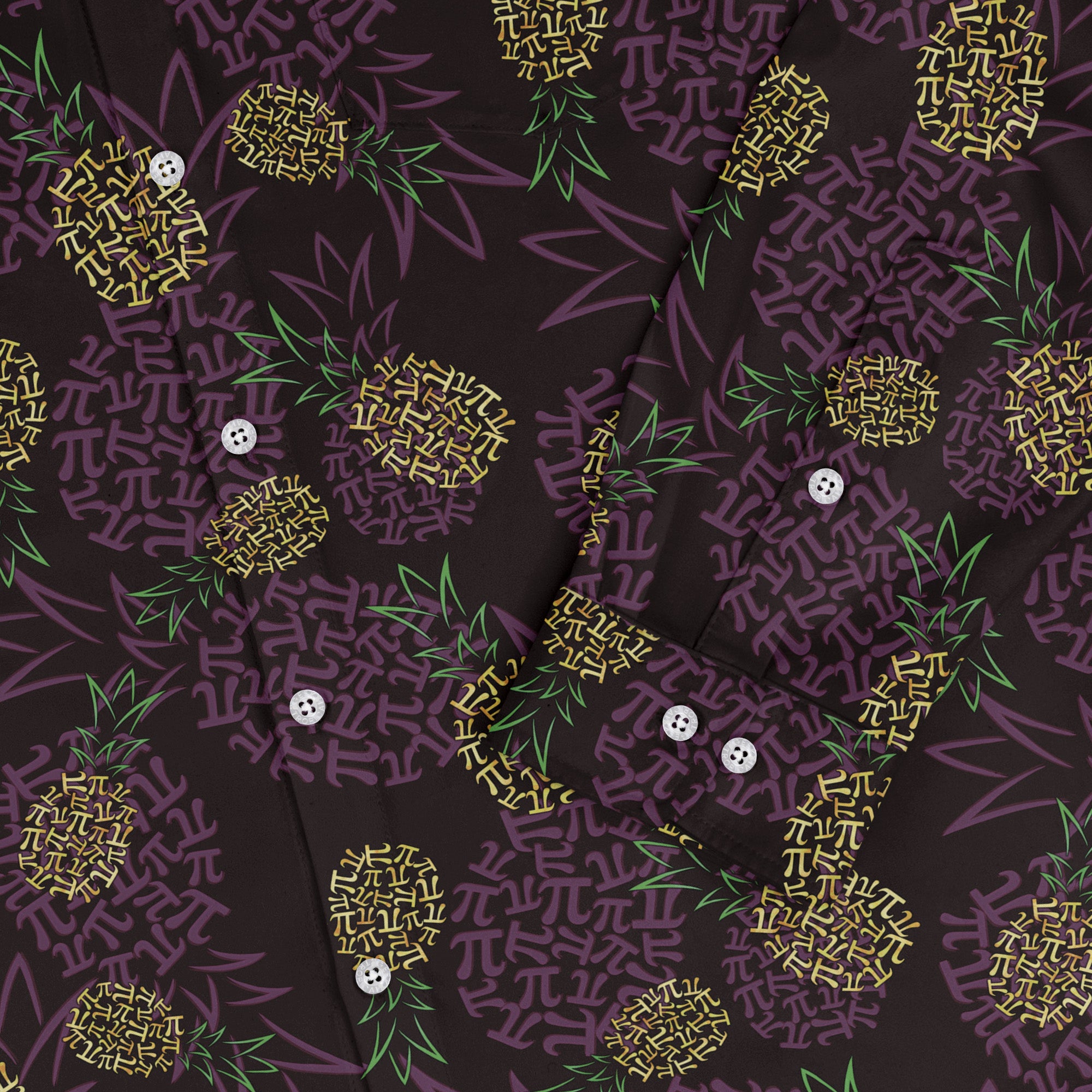 Pi Napple Midnight Long Sleeve Button Up Shirt 2