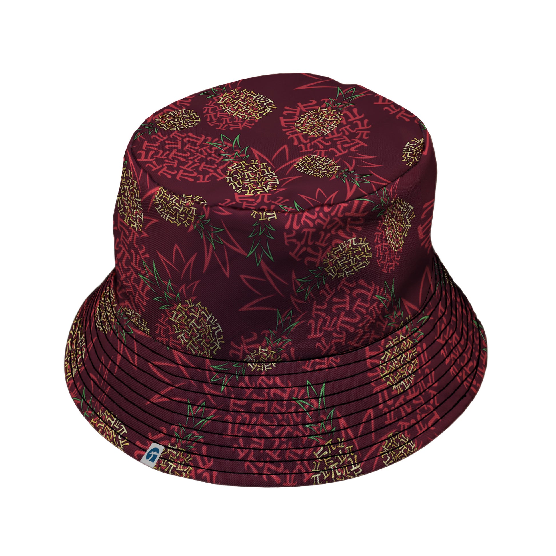 Pi Napple Red Bucket Hat Black Stitching