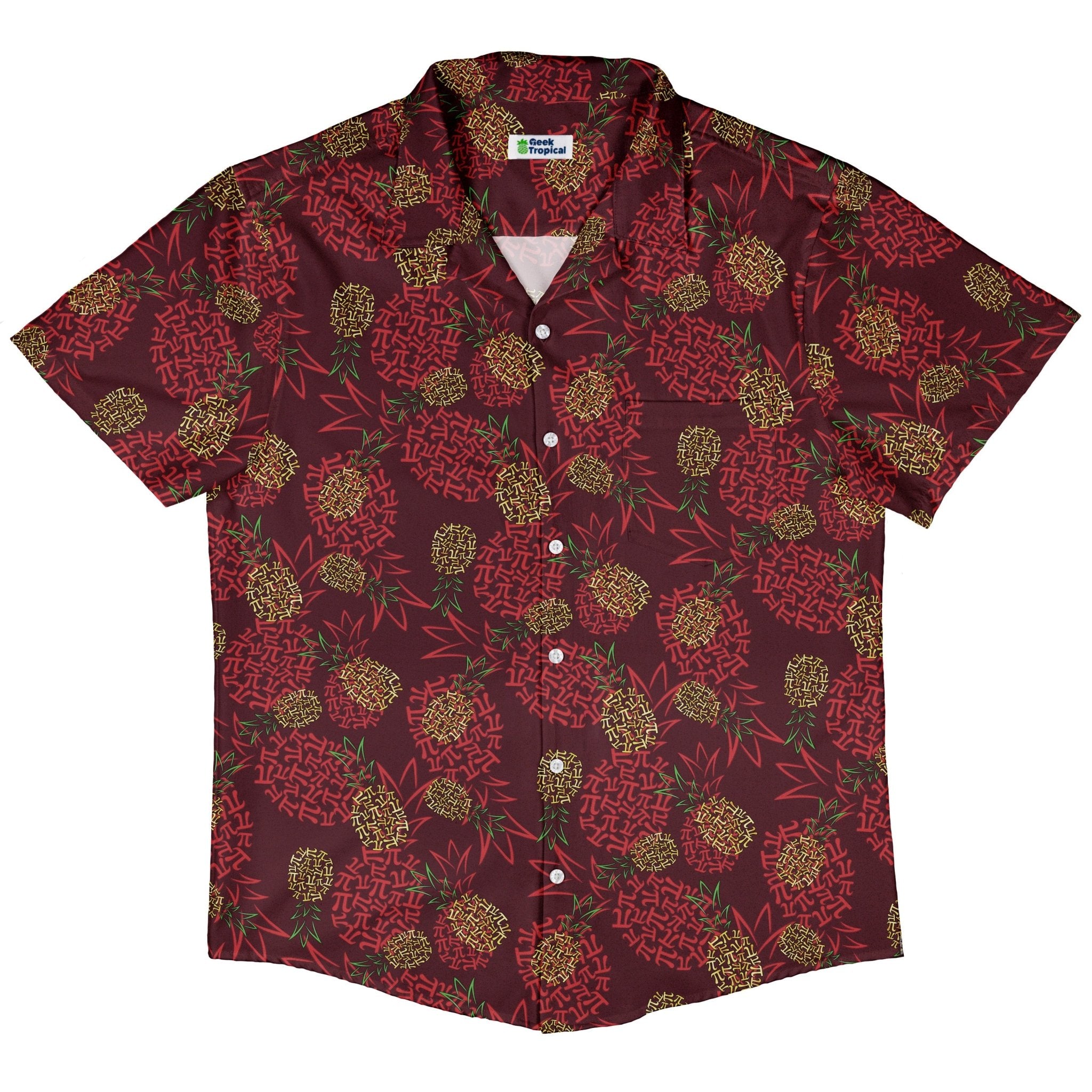 Pi Napple Red Button Up Shirt 5