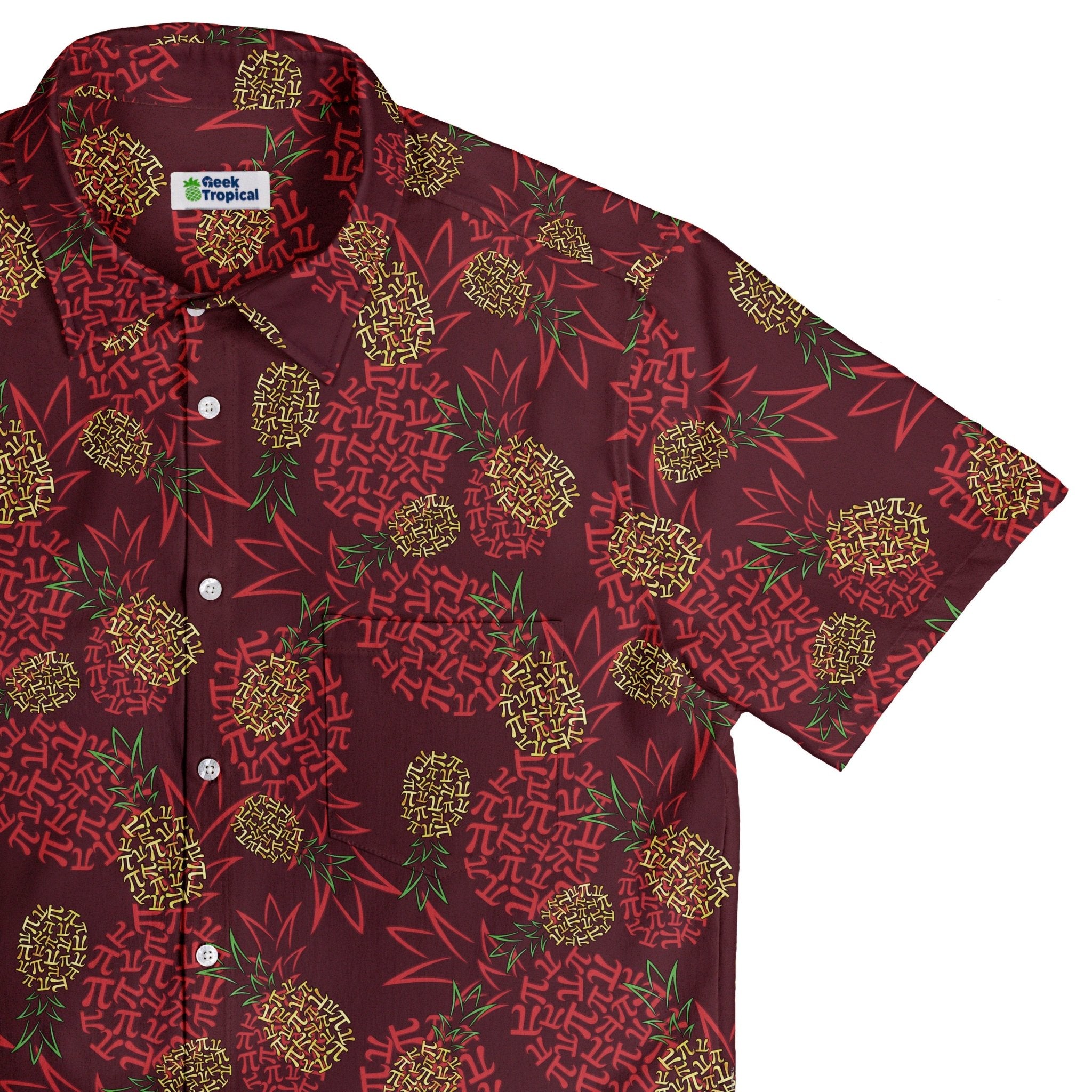 Pi Napple Red Button Up Shirt 1